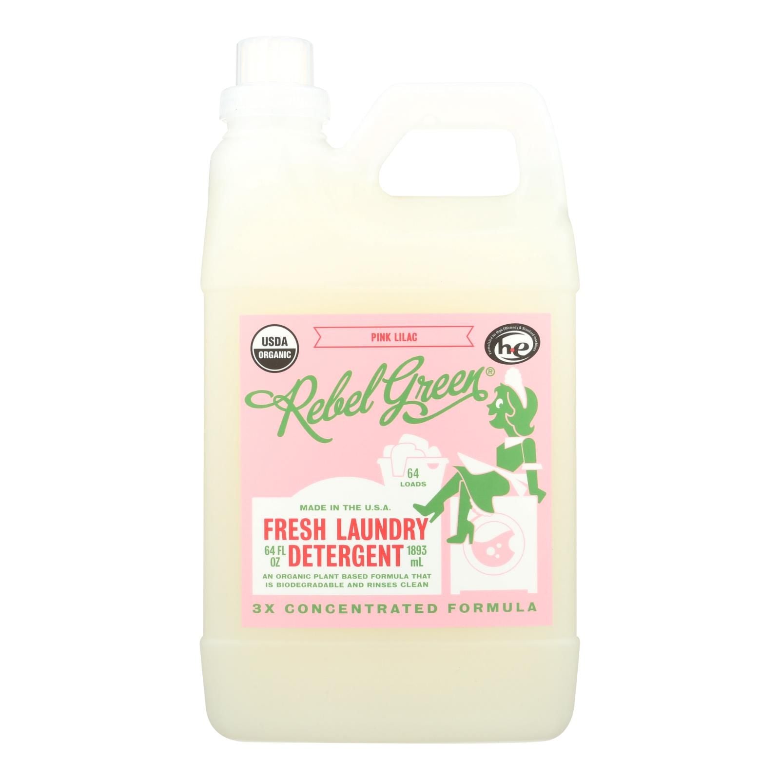 Rebel green - Fresh Laundry Detergent - Pink Lilac - case Of 4 - 64 Fl Oz(D0102H5NRZ8)