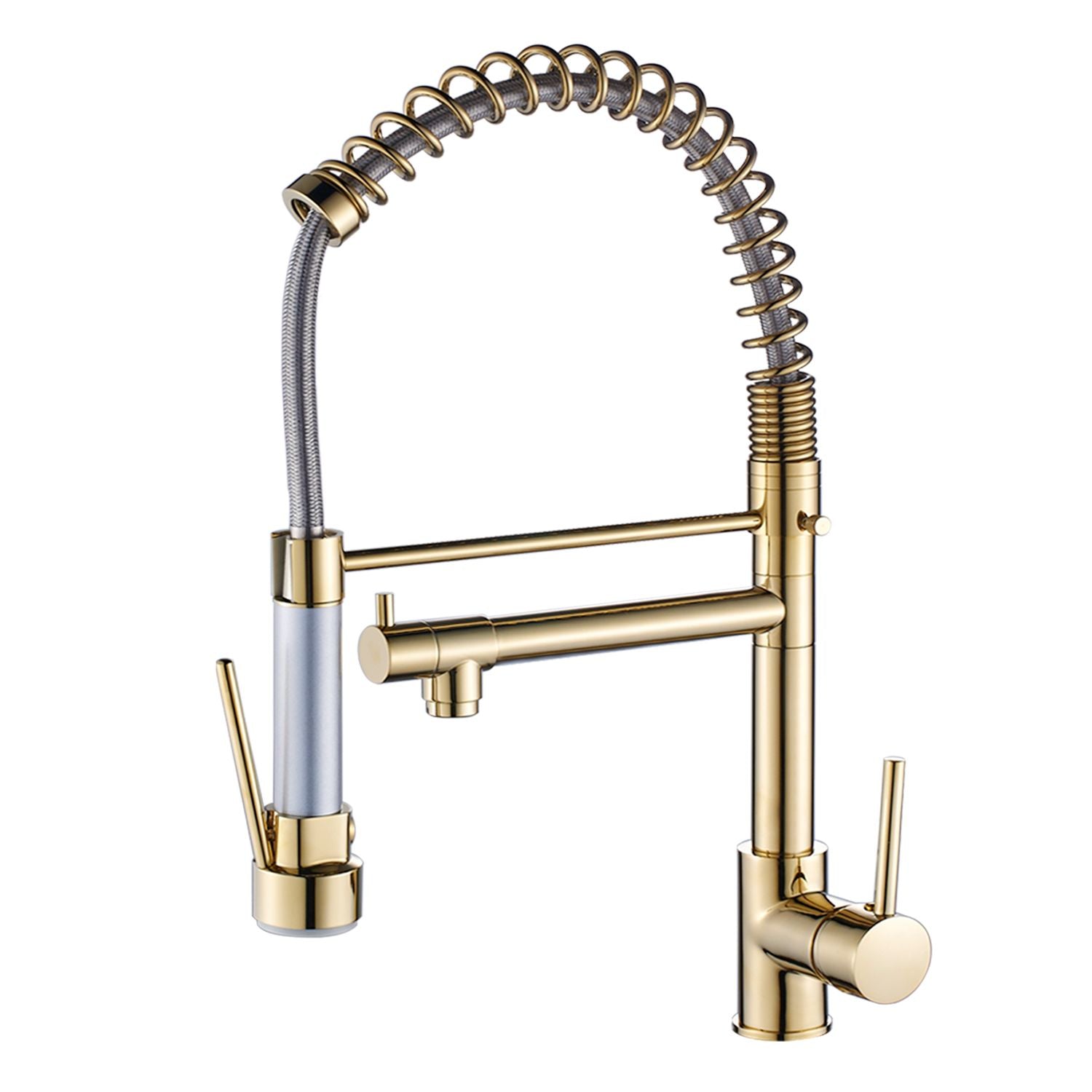 New Single Handle kitchen faucet with pull-down kitchen faucet gold(D0102H5Q37X)