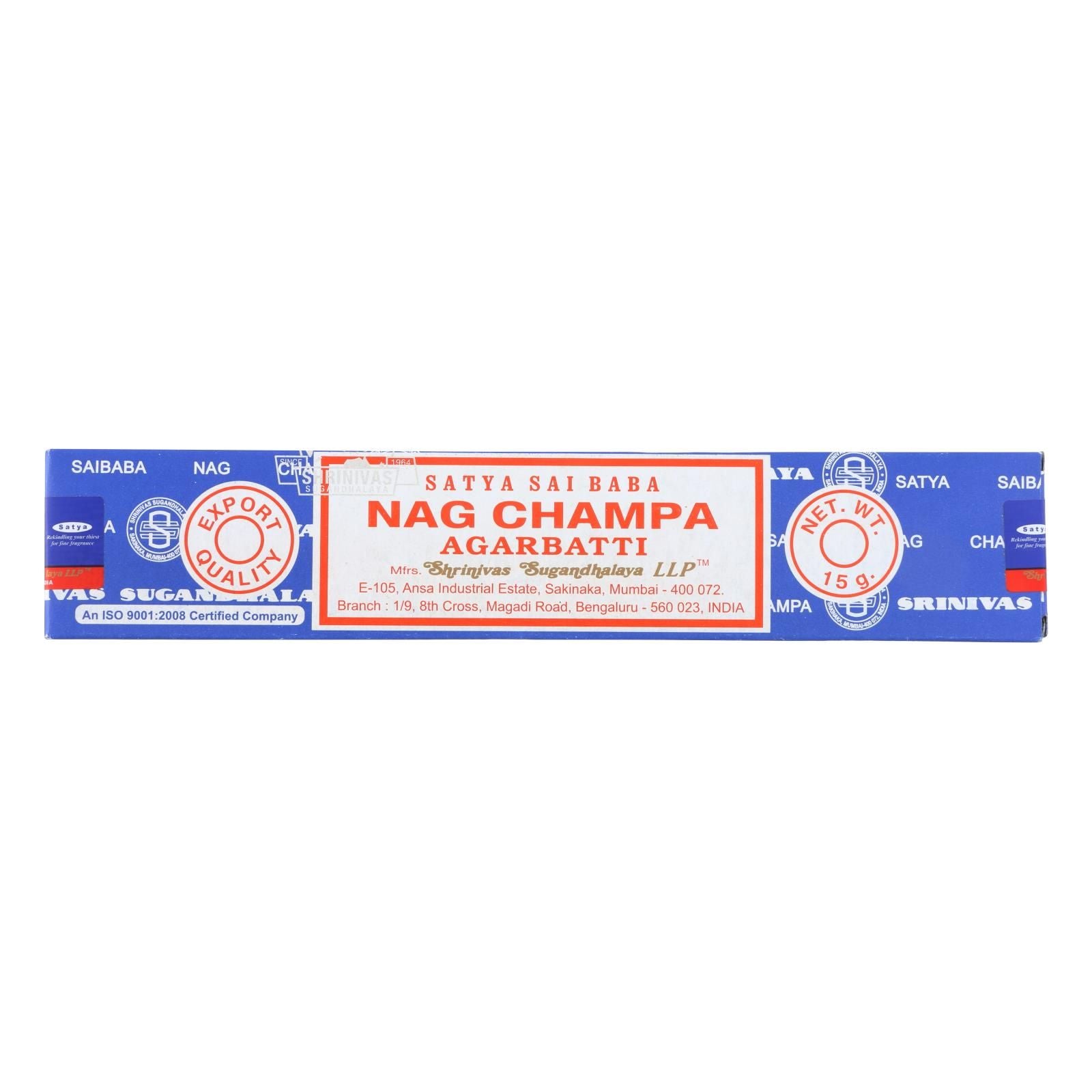 Sai Baba Nag champa Agarbatti Incense - 15 g - case Of 12(D0102H5W1M6)