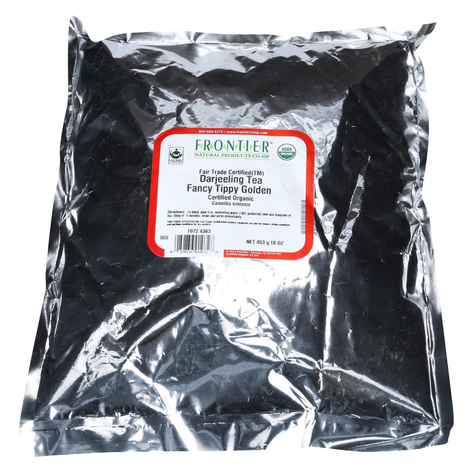 Frontier Herb Tea Organic Fair Trade certified Black Darjeeling Fancy Tippy golden Flowery Orange Pekoe grade - Single Bulk Item
