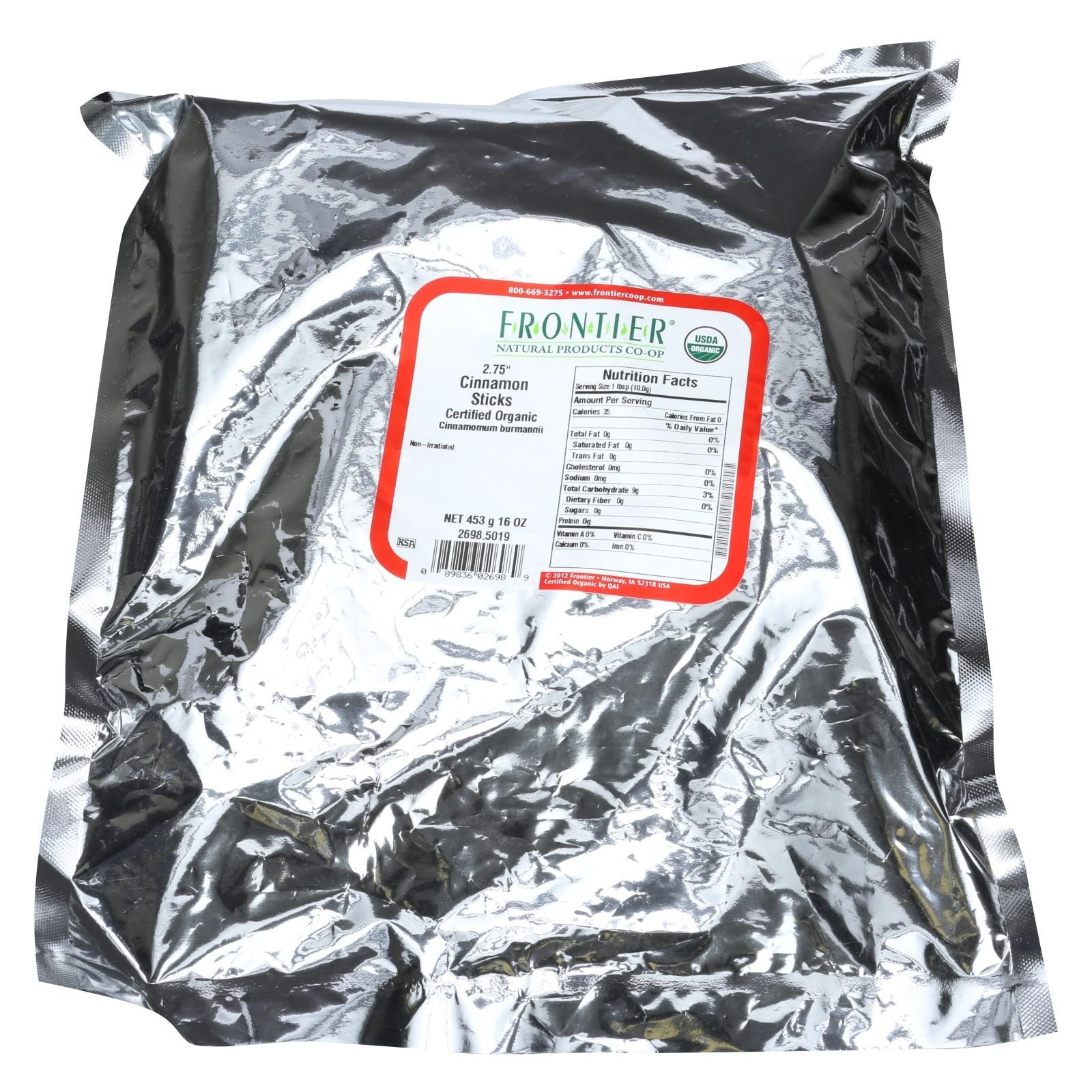 Frontier Herb cinnamon - Organic - Sticks - 275 In - Bulk - 1 Lb(D0102H5W3P2)
