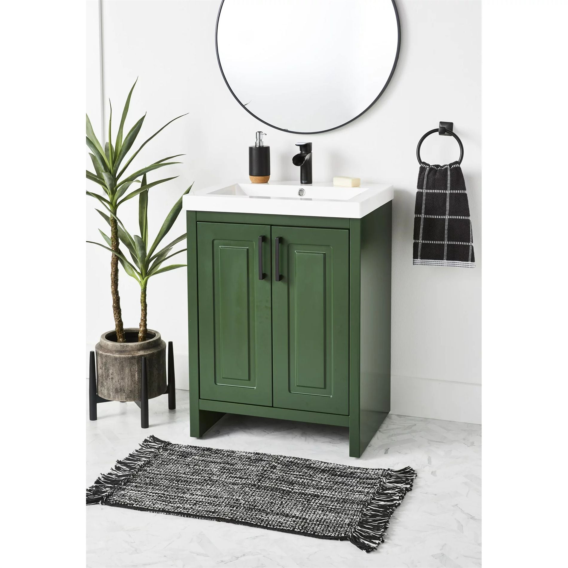 24 12 L x 18 78 W green Bathroom Vanity with Sink Top(D0102H5XI7T)