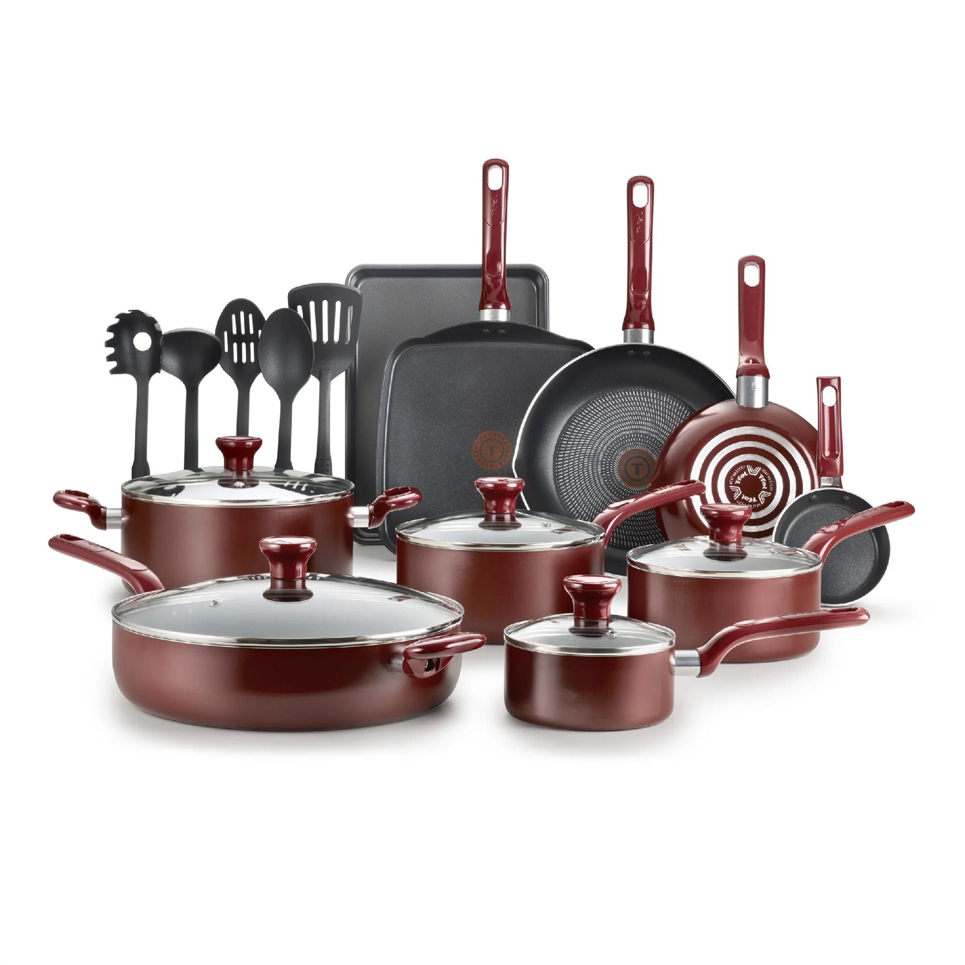 Easy care Nonstick cookware, 20 Piece Set, grey, Dishwasher Safe(D0102H5XVJP)