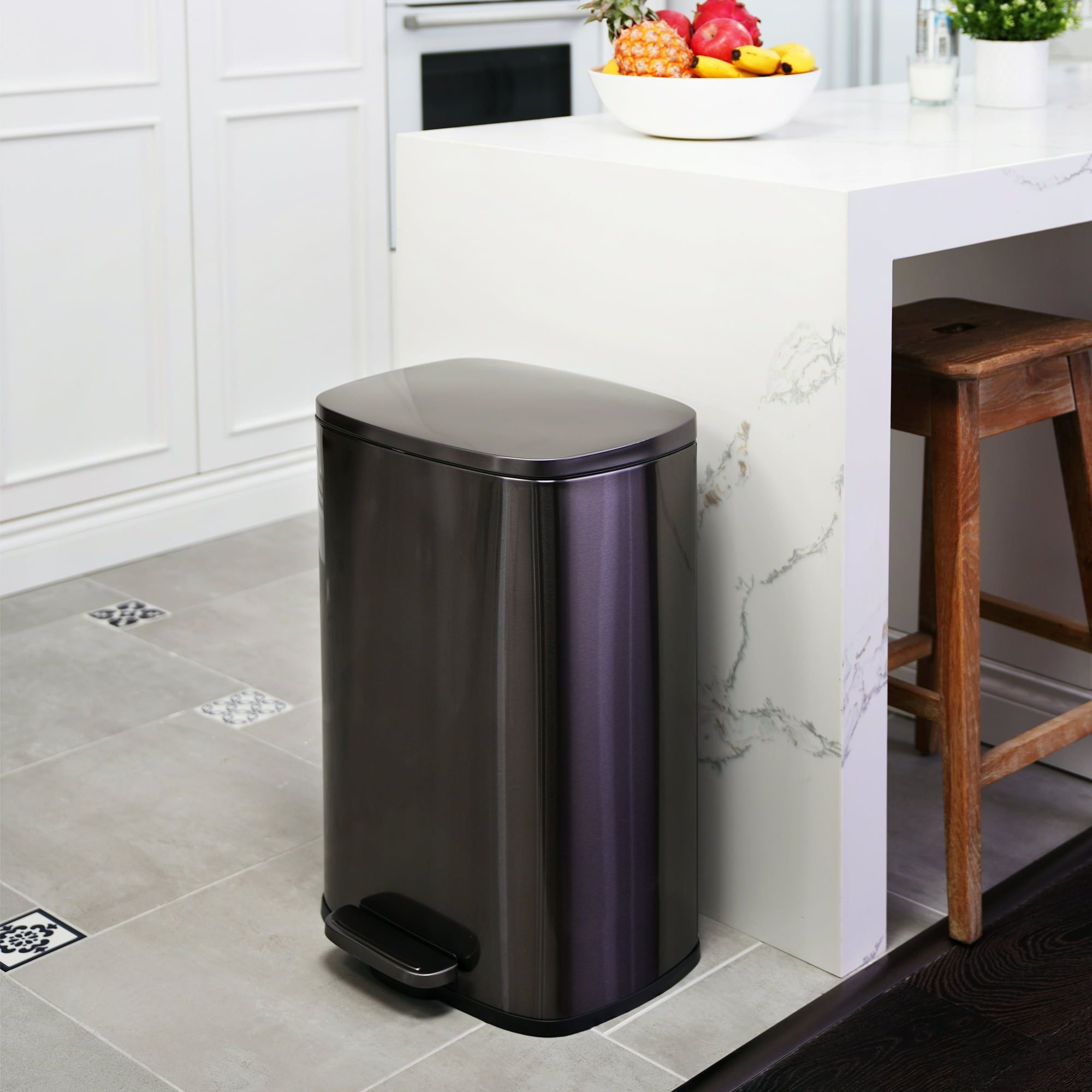 132 gallon Trash can  Rectangular Step On Kitchen Trash can(D0102H73MST)