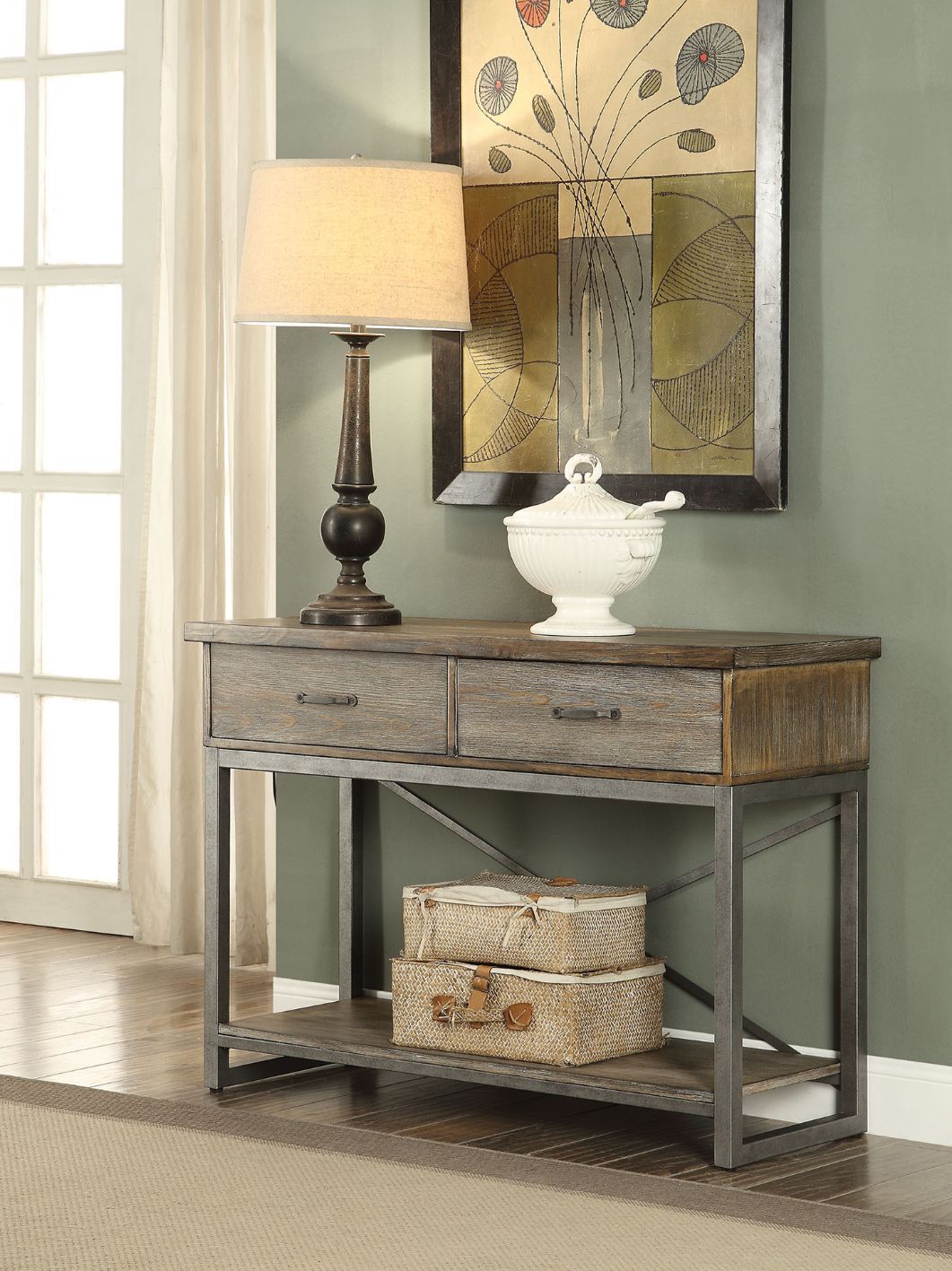 AcME Lazarus Server in Weathered Oak & Antique Silver 73113(D0102H7c0gP)
