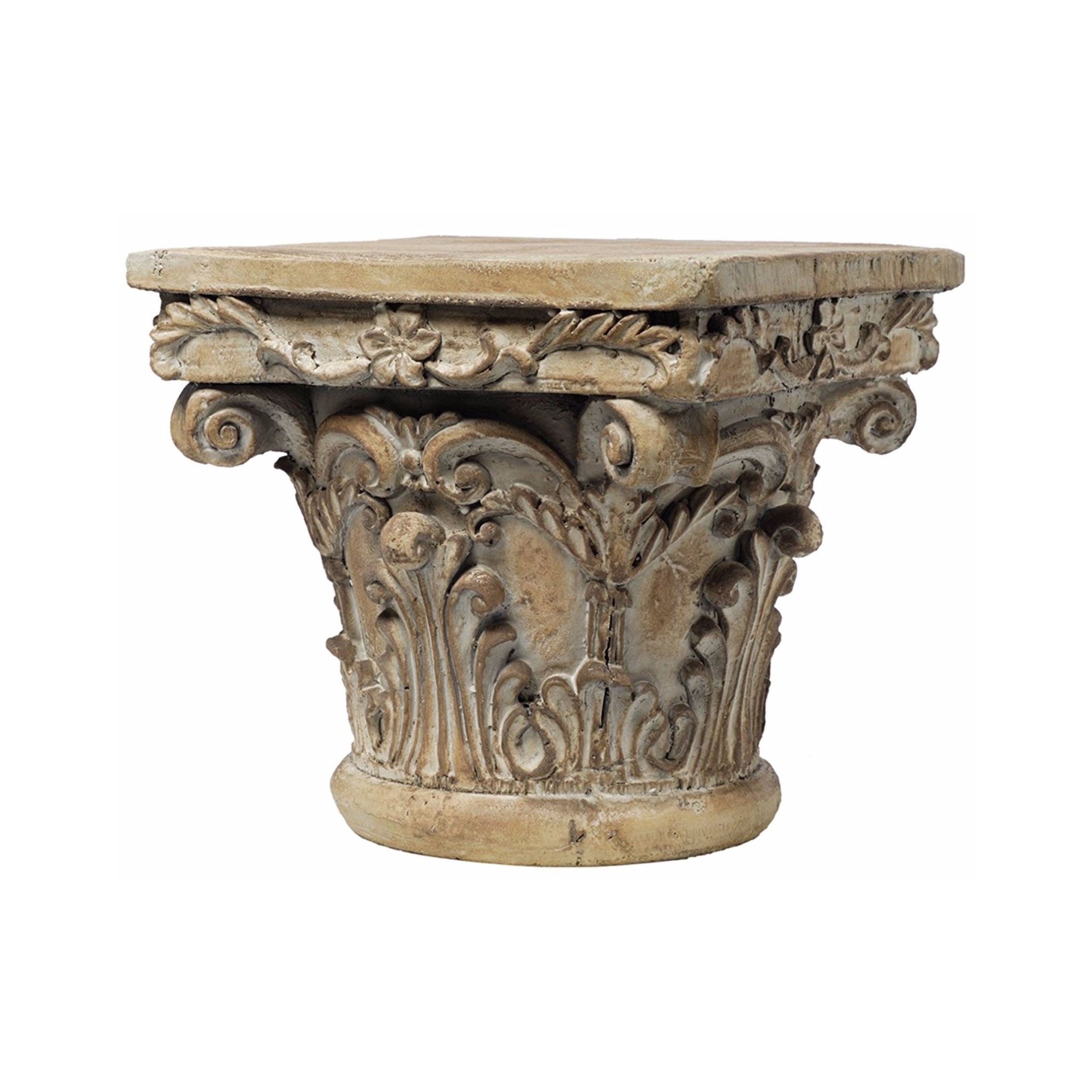 Aesthetic Resin Decorative Pedestal Brown(D0102H7UQ0T)