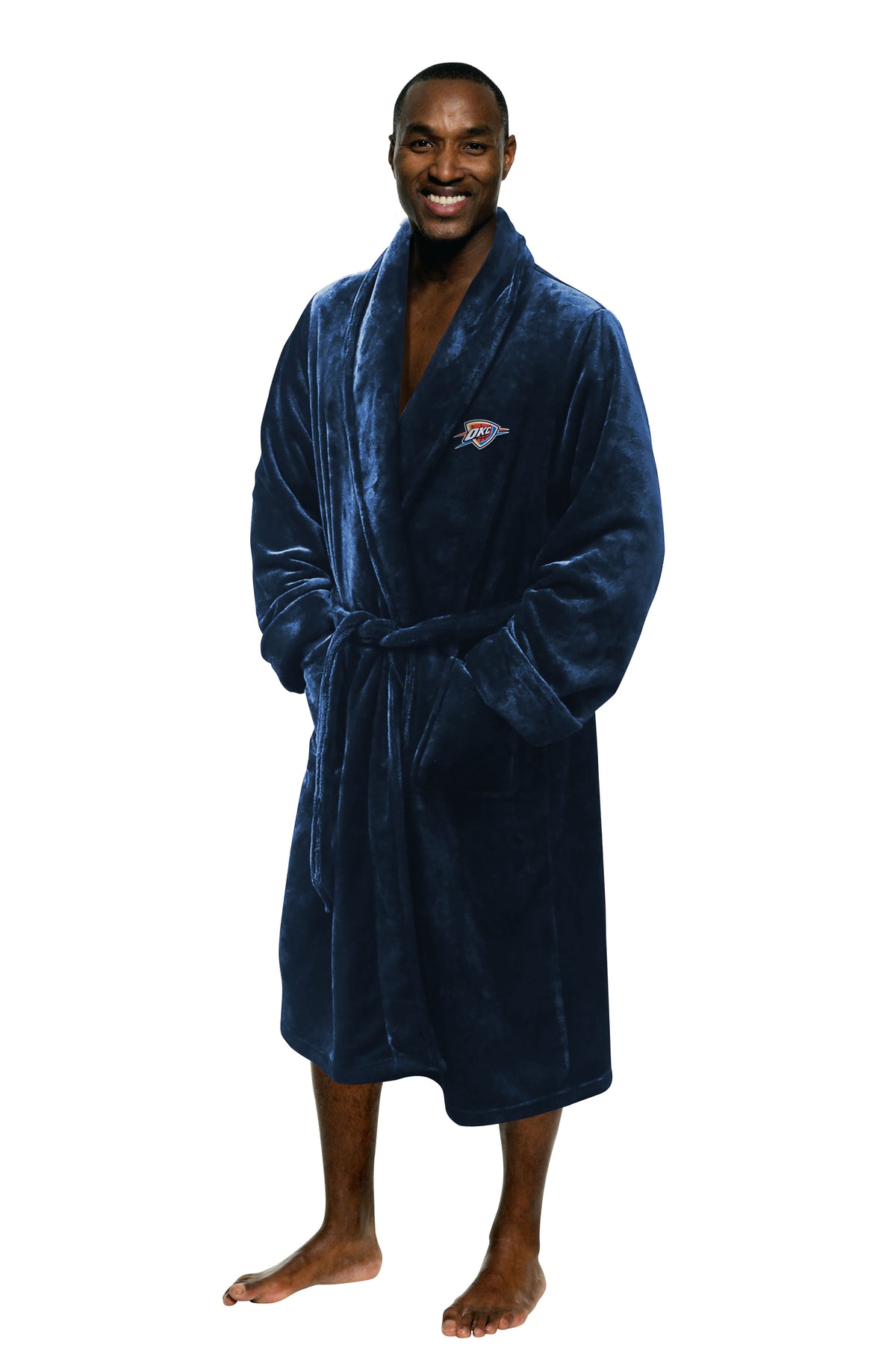 Thunder Official Nba Mens Lxl Silk Touch Bath Robe 26 X 47(D0102H94Dpu)