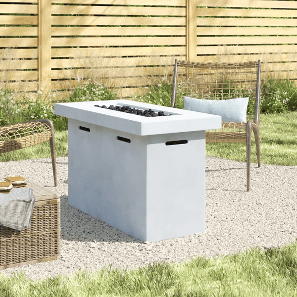 25 H x 42 W Fiber Reinforced Concrete Propane Outdoor Fire Pit Table