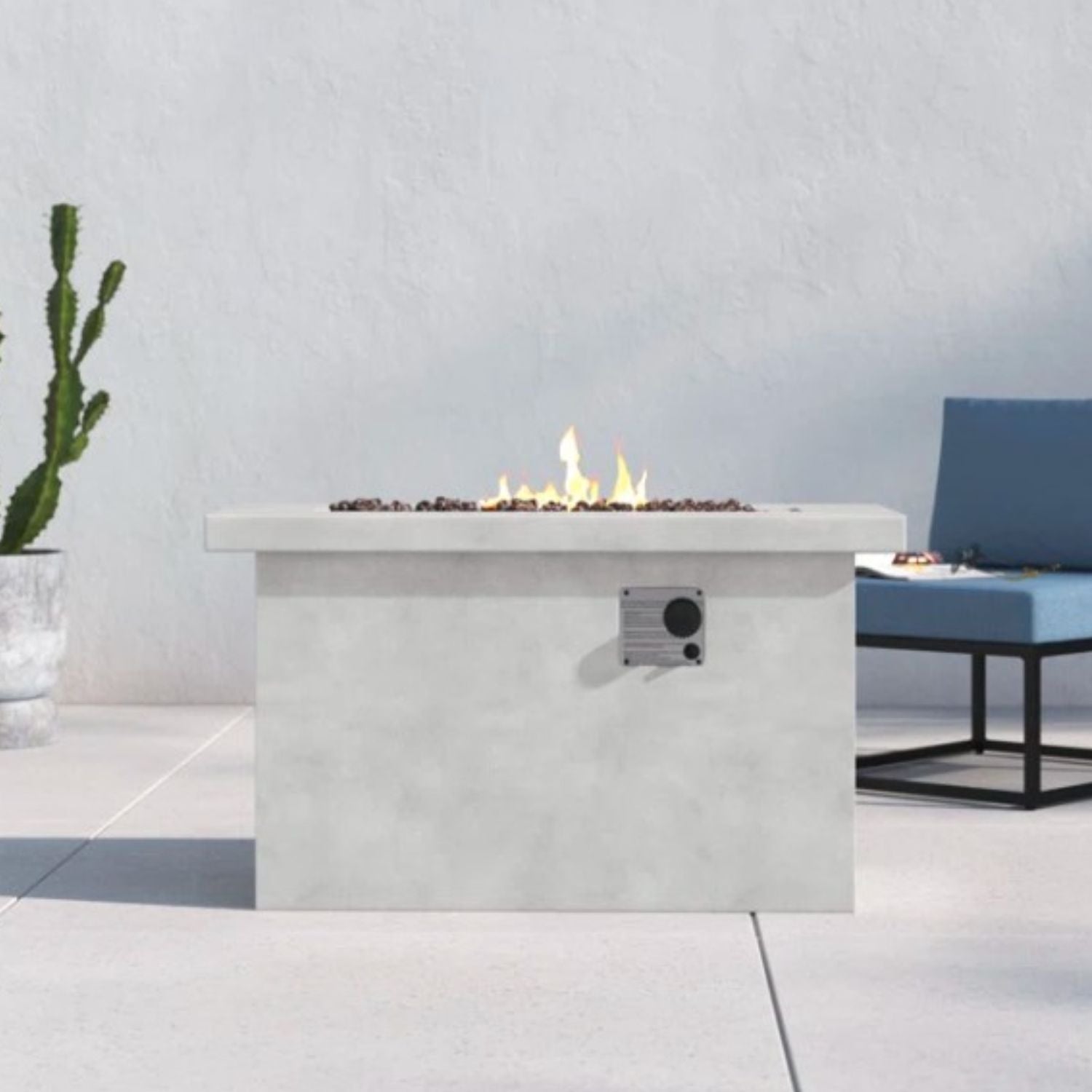 24 H Concrete Propane/Natural Gas Outdoor Fire Pit Table