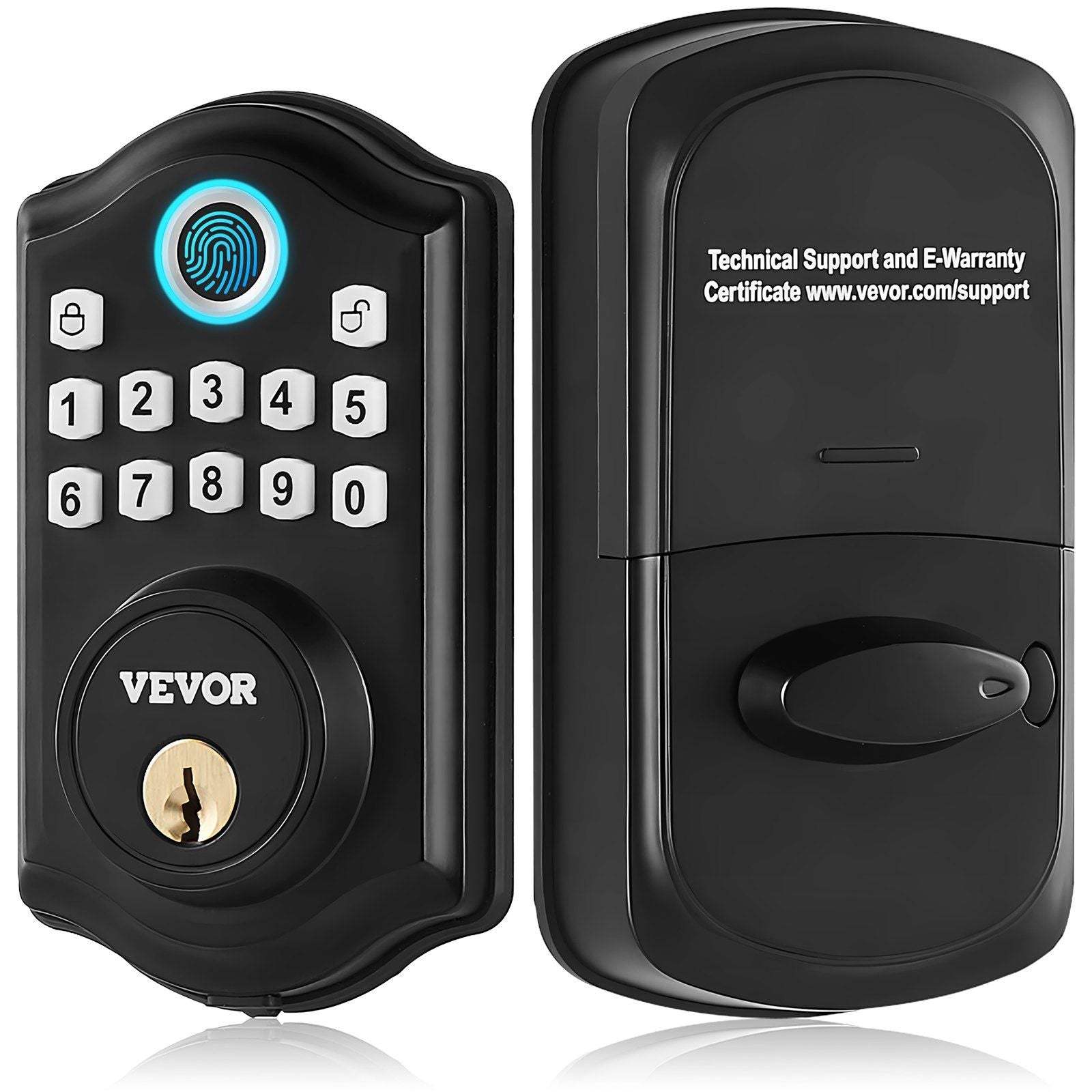 VEVOR Fingerprint Door Lock, Keyless Entry Door Lock with Fingerprint/Keypad Code/Key, Auto Lock, Anti-Peeking Password, IP 63 R