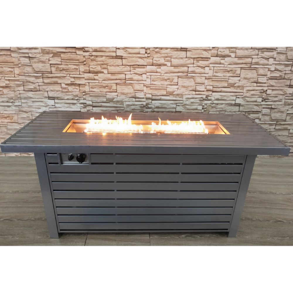 Steel Propane/Natural Gas Outdoor Fire Pit Table with Lid