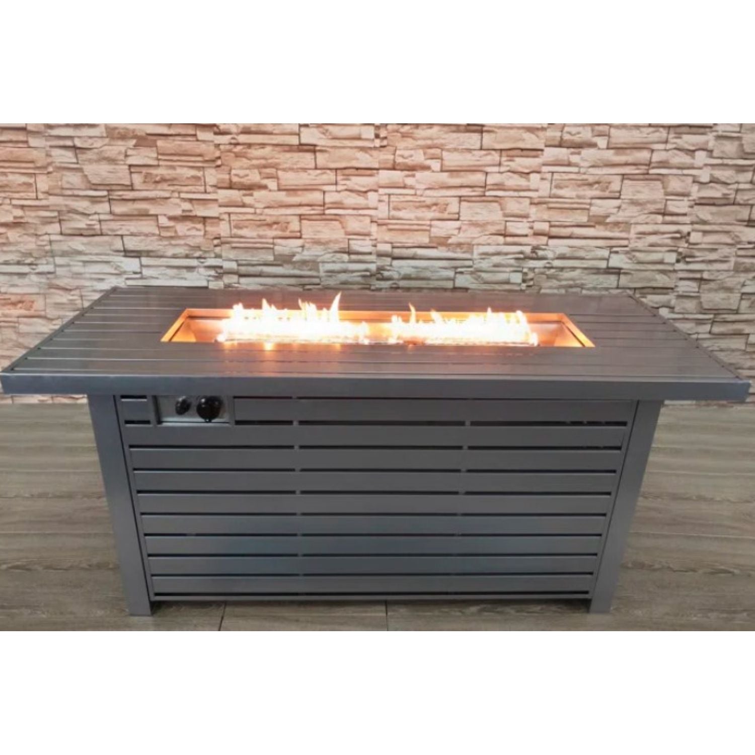 24 H x 54 W Steel Outdoor Fire Pit Table with Lid