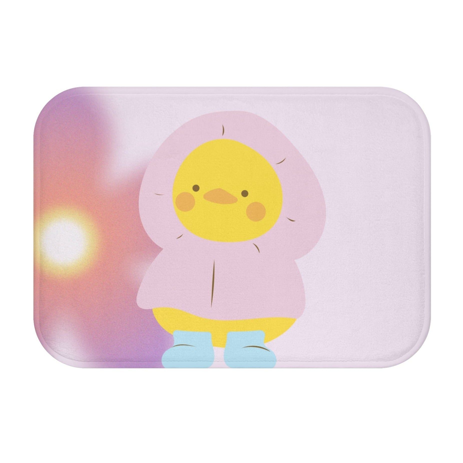 Adorable Baby Duck in Raincoat Bath Mat(D0102HgALD7)