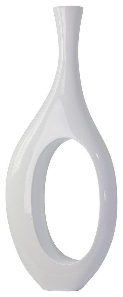 Trombone Vase, White, Small(D0102HgETYU)
