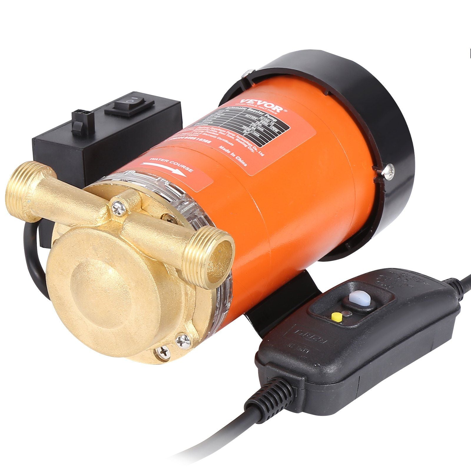 VEVOR 120W Water Pressure Booster Pump, 110V AC,396 GPH 21.75 PSI Household Home Automatic Pressure Booster Pump, Max Flow 25 L/