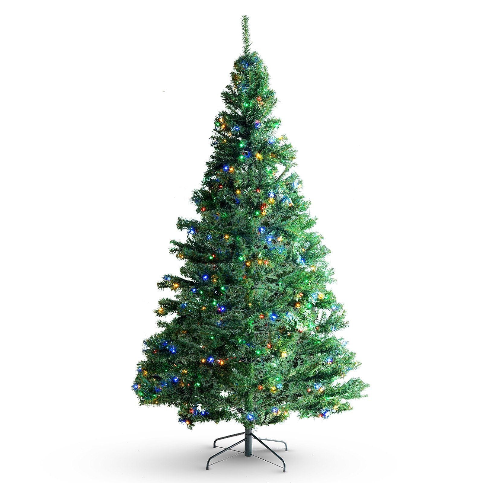VEVOR Christmas Tree, 6.5ft Prelit Artificial Xmas Tree, Full Holiday Decor Tree with 450 Multi-Color LED Lights, 1227 Branch Ti