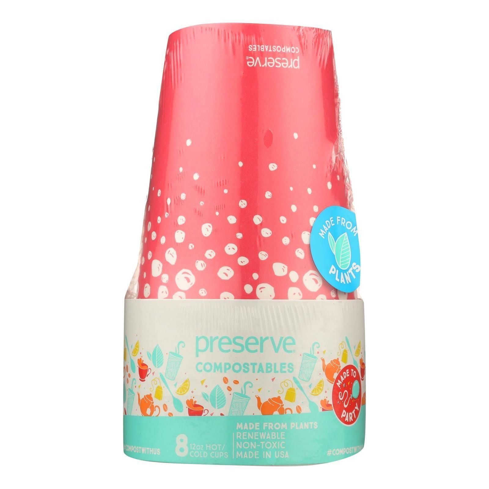 Preserve - Cups Hot Compo Red - Case of 12 - 8 CT(D0102HH6HDT.)