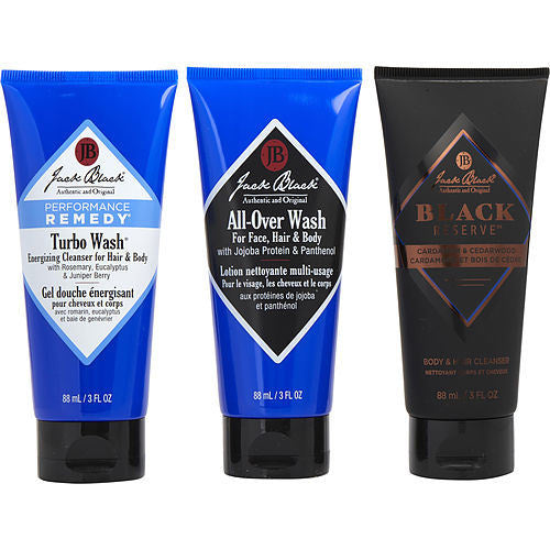 Jack Black by Jack Black THE CLEAN TEAM (TURBO WASH 3 OZ, ALL-OVER WASH 3 OZ, BLACK RESERVE CLEANSER 3 OZ)(D0102HH94A6.)