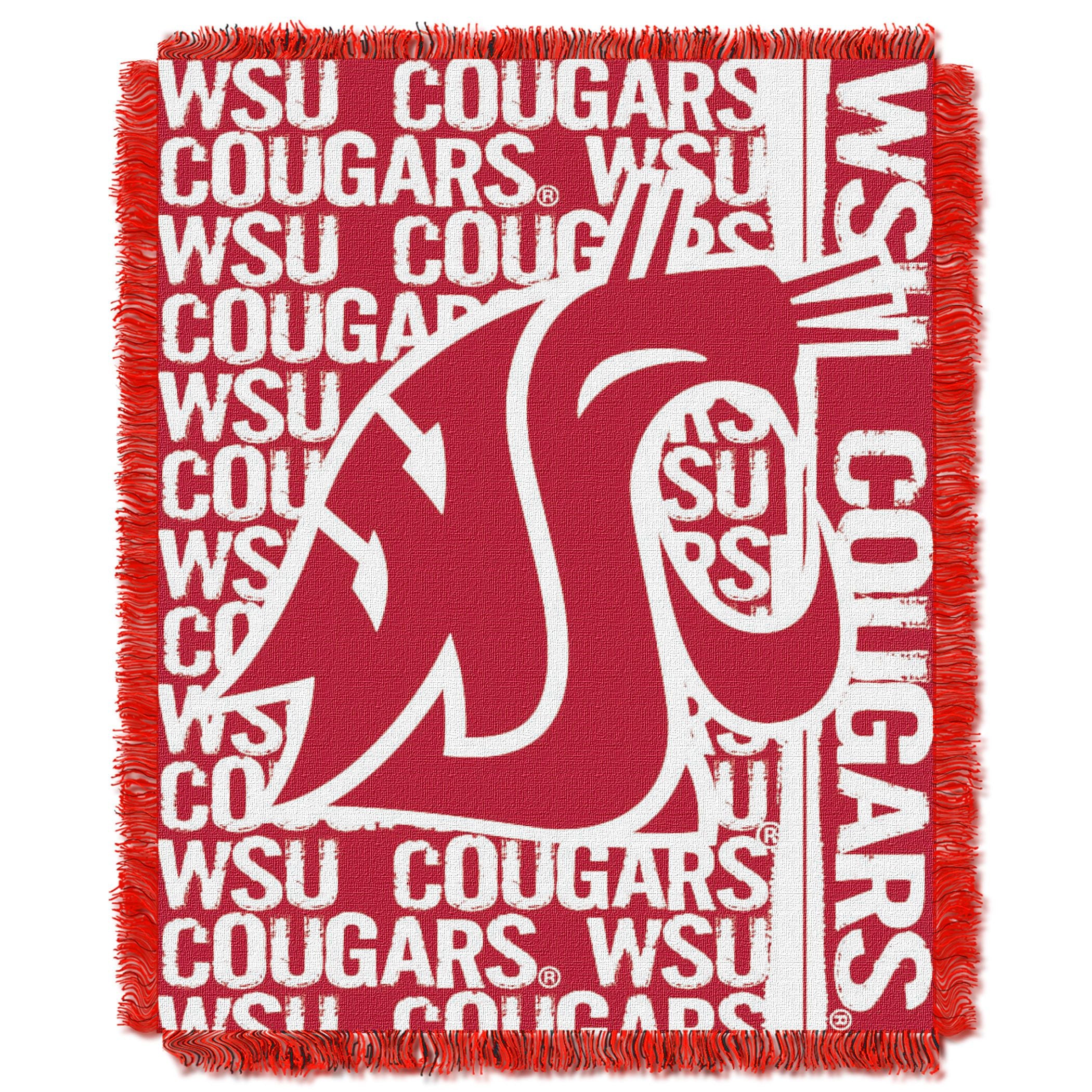 Washington State OFFICIAL Collegiate Double Play Woven Jacquard Throw(D0102HHBMFY.)