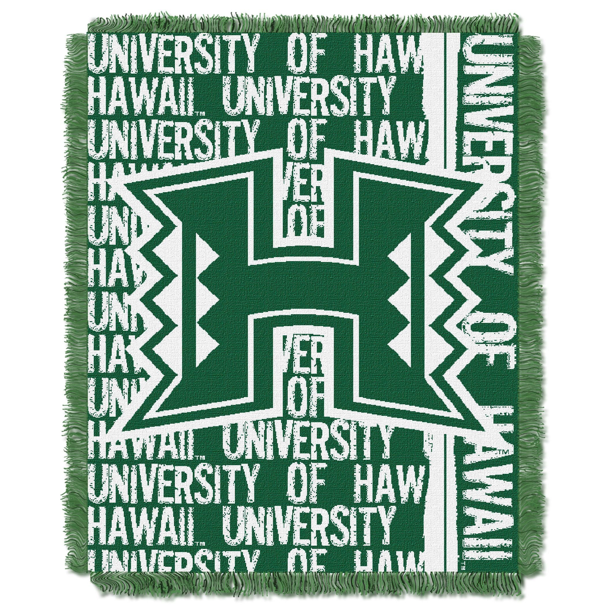 Hawaii OFFICIAL Collegiate Double Play Woven Jacquard Throw(D0102HHBU57.)