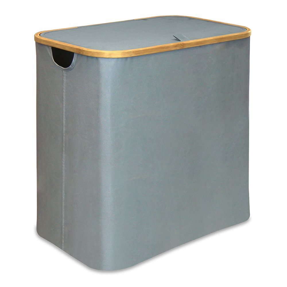 Oceanstar Double Soft Sided Laundry Hamper Sorter With Bamboo Rim Lid(D0102HHGPB8.)