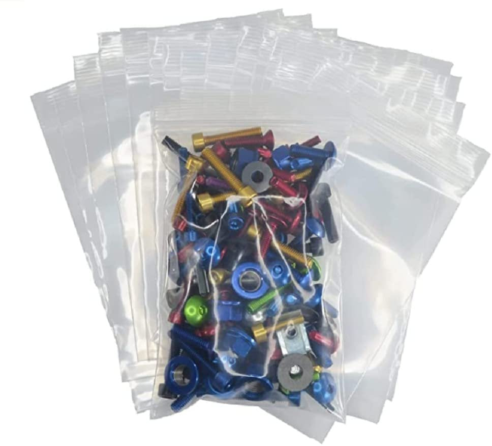 APQ Pack of 100 Poly Bags 6 x 9 clear Plastic Bags 6x9 Resealable Zipper Bags clear 2 Mil Polyethylene Seal Top Storage Bags for