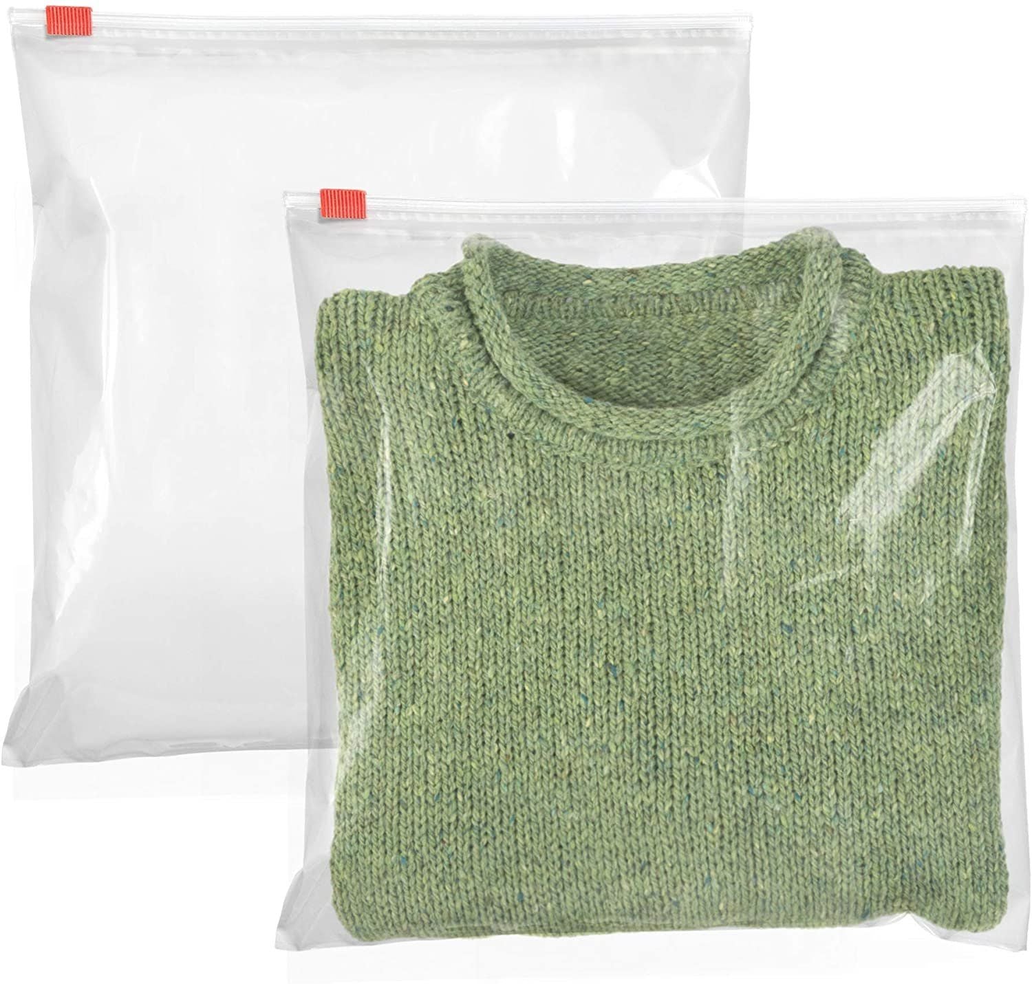 Pack of 100 Slider Zipper Bags 18 x 20 clear Poly Bags 18x20 Thickness 3 mil Polyethylene Bags for Packing and Storing Plastic B