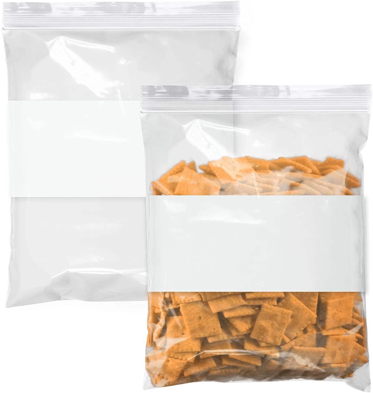 Pack of 1000 White Block Zipper Bags 10 x 12 Write on Block Poly Bags 10x12 Thickness 2 mil Pills Bags for Packing and Storing I