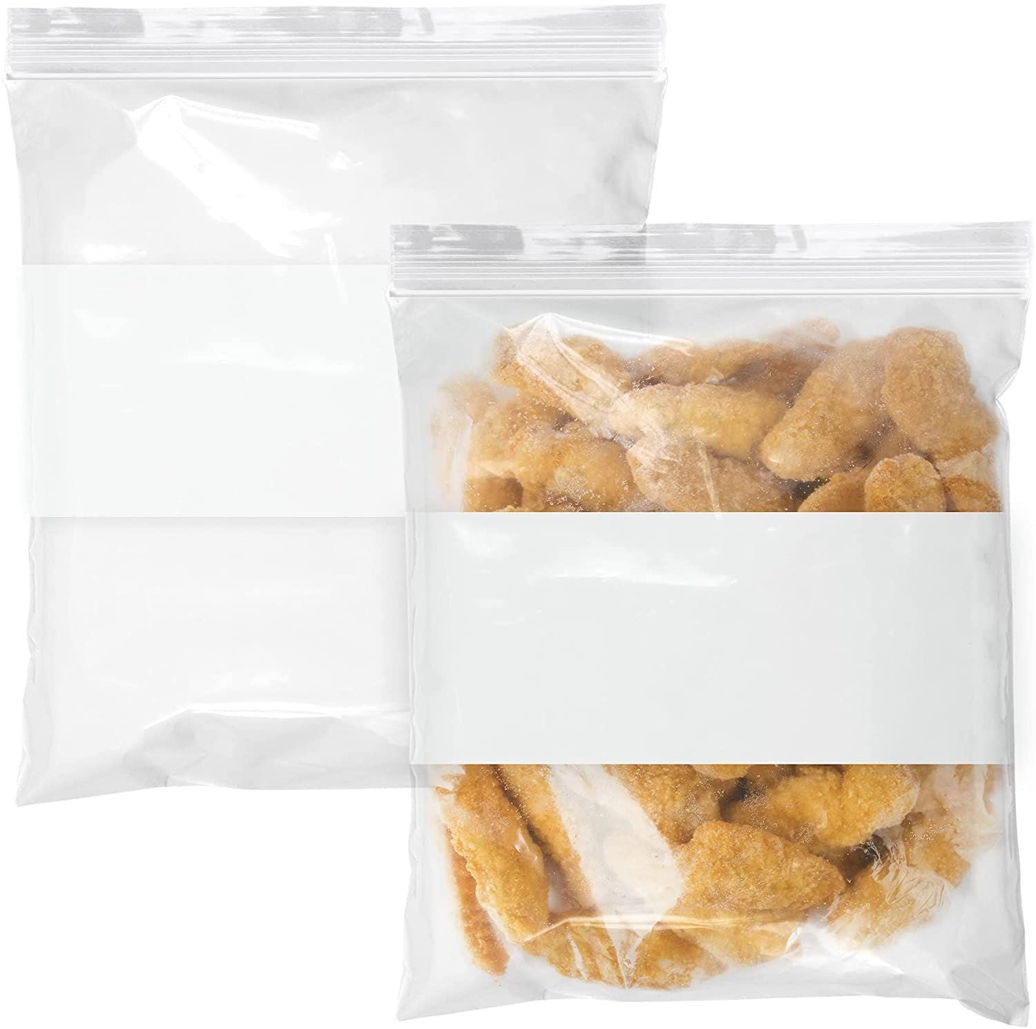Pack of 1000 White Block Zipper Bags 12 x 12 Write on Block Poly Bags 12x12 Thickness 2 mil Pills Bags for Packing and Storing I