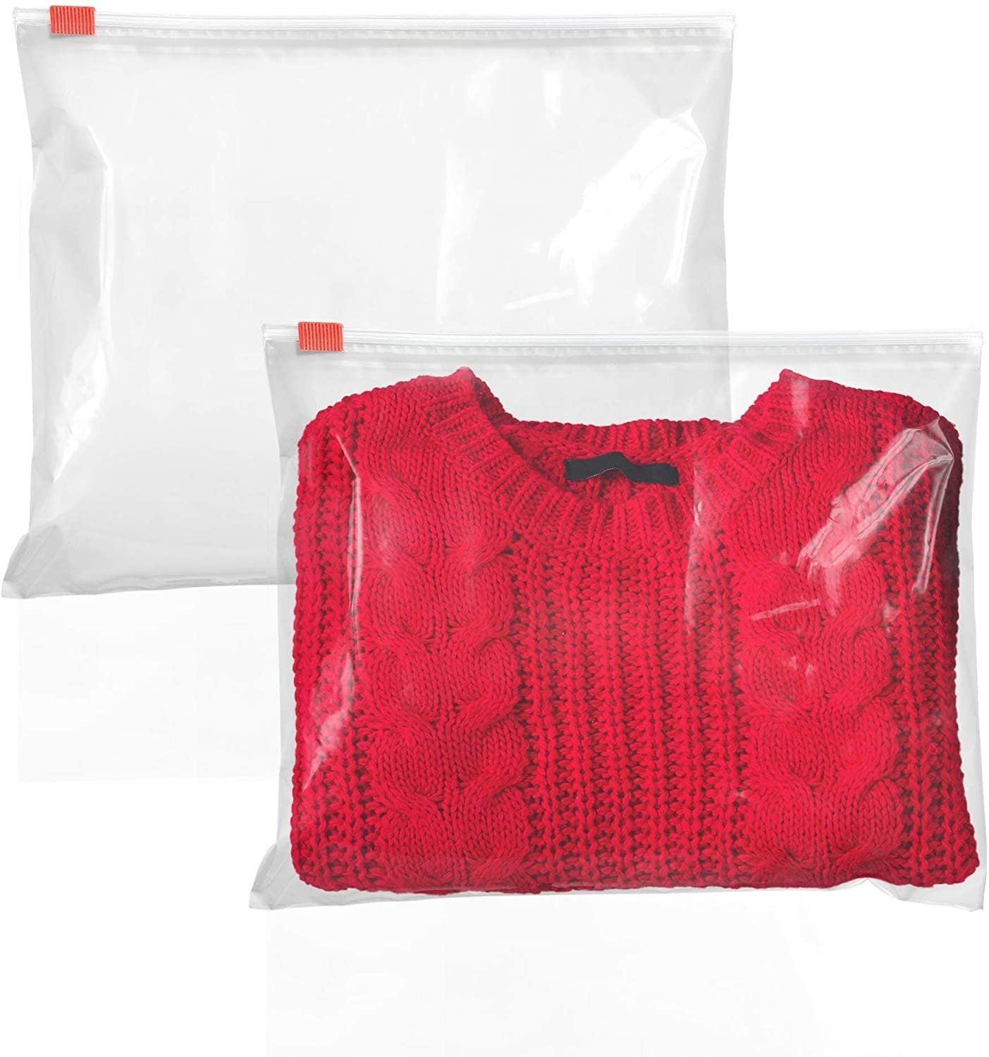 Pack of 100 Slider Zipper Bags 14 x 10 clear Poly Bags 14x10 Thickness 3 mil Polyethylene Bags for Packing and Storing Plastic B
