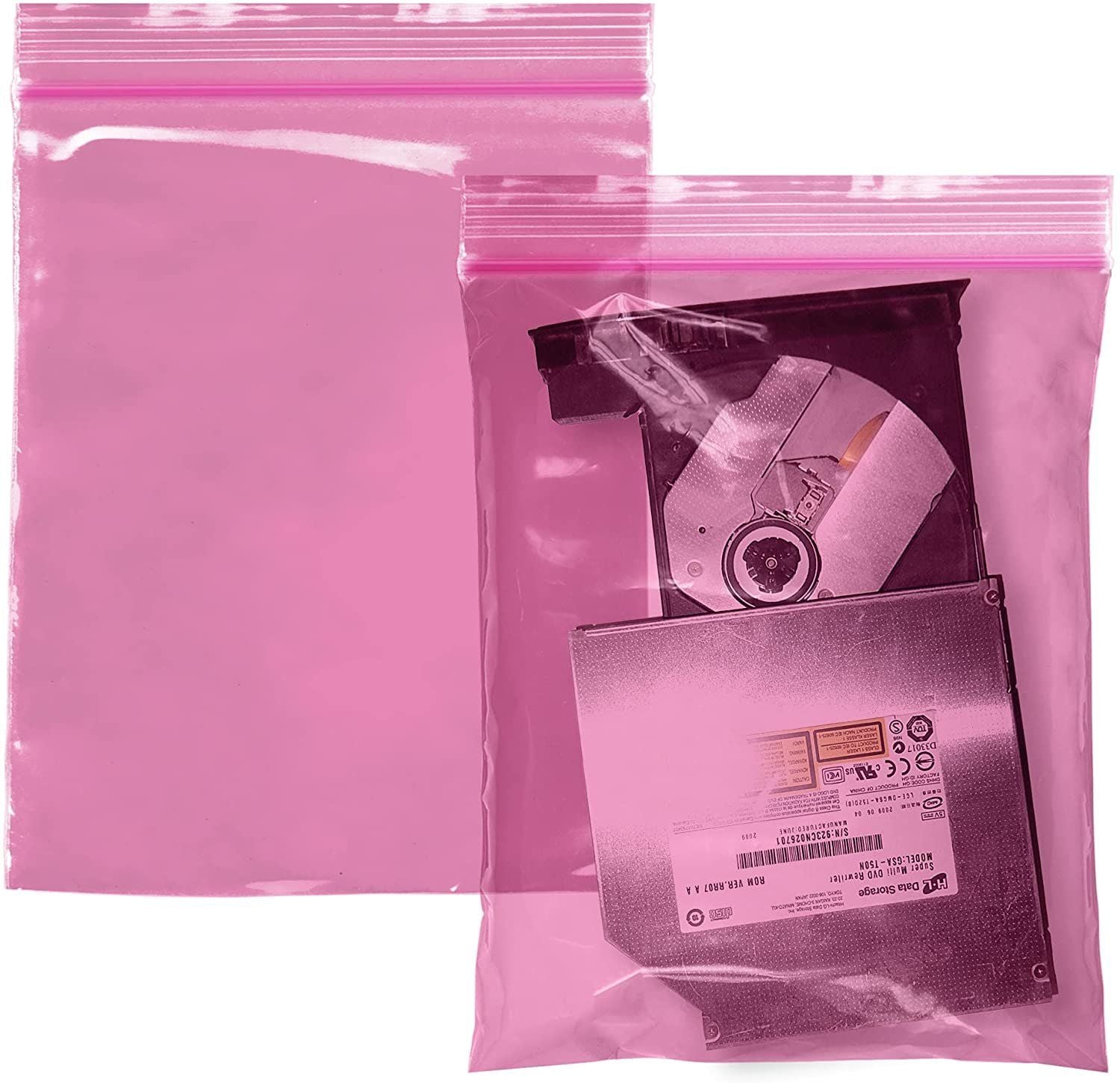 Plastic Zipper Bags for Packaging 6 x 8 Pink Anti-Static Heavy Duty Resealable Plastic Bags 1000 Pack Reusable Zipper Bags for P