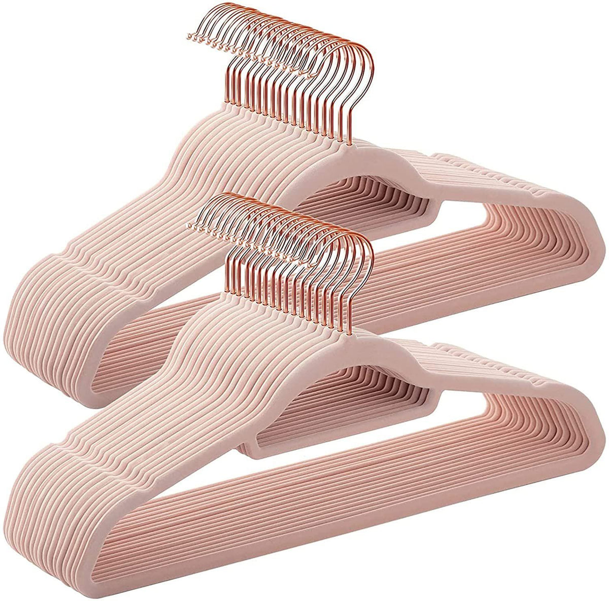 Pack Of 140 Rose Velvet Hangers 175 Clothes Suit Hangers With Chrome Hook For Car Traveling Light Weight Non-Slip Slim Portable