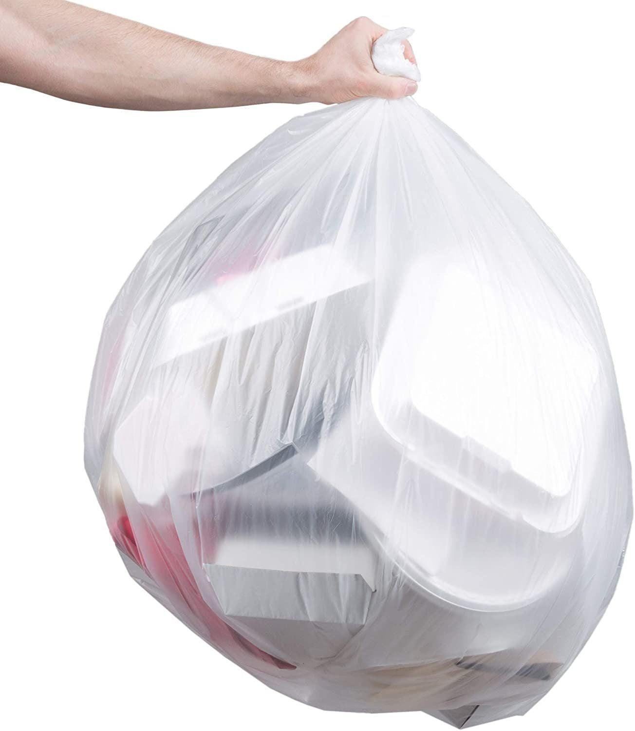 Pack of 25 glutton clear Trash Bags 43 x 47 Thickness 06 mil 45 gallon Low Density Polyethylene Bags Plastic garbage can Liners 