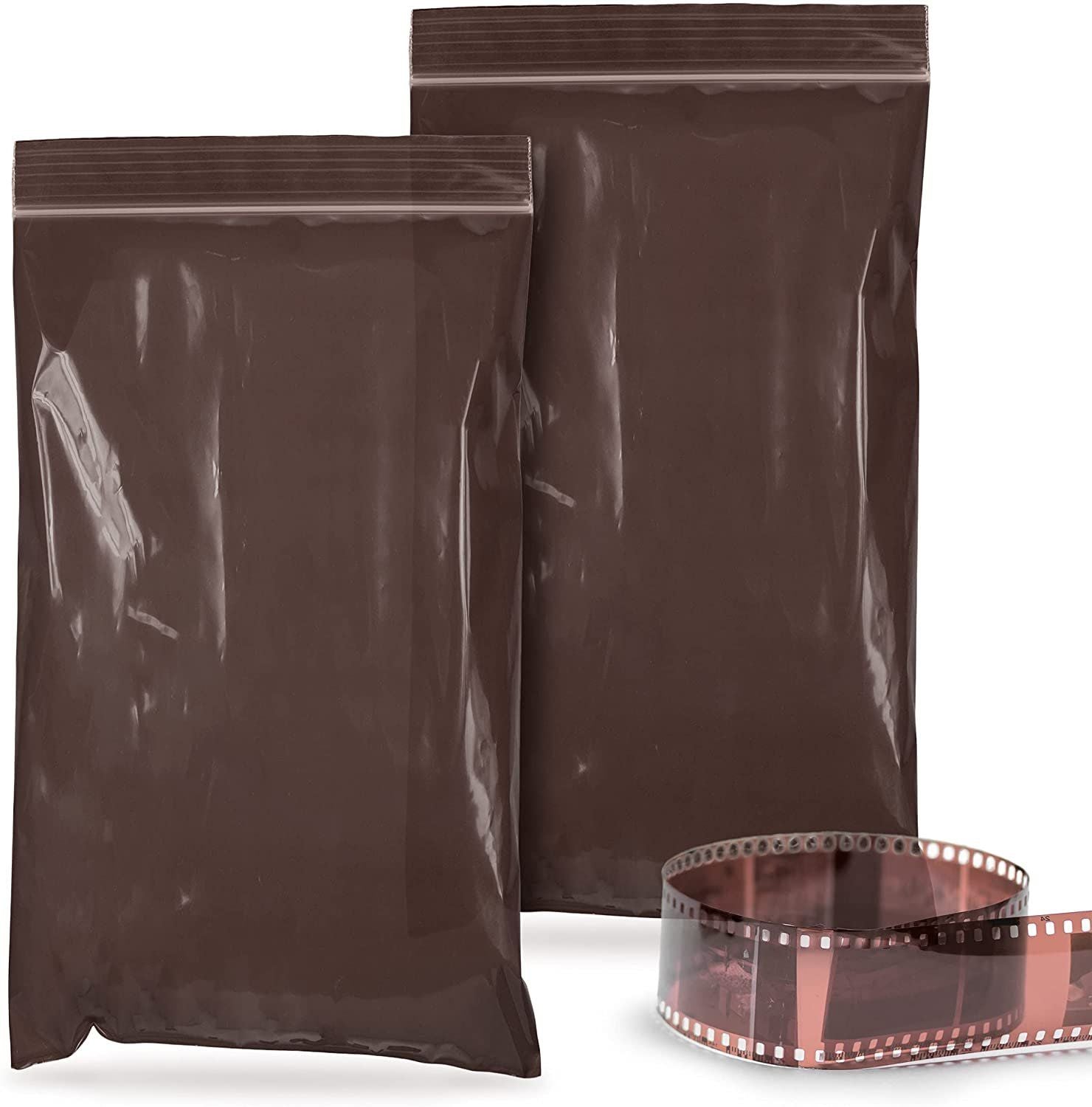 Pack of 500 Amber Zipper Bags 12 x 12 Seal Top Plastic Bags 12x12 3 mil Reclosable Poly Packing Bags for Storing and Transportin