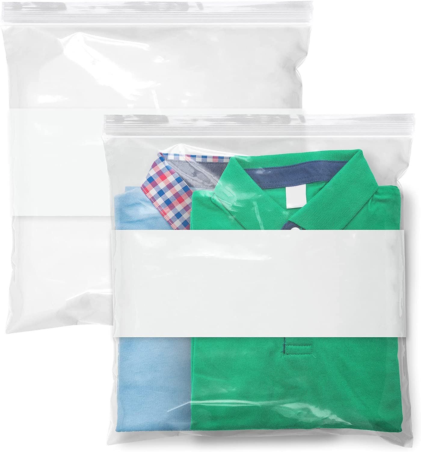Pack of 1000 White Block Zipper Bags 2 x 2 Write on Block Poly Bags 2x2 Thickness 2 mil Pills Bags for Packing and Storing Ideal