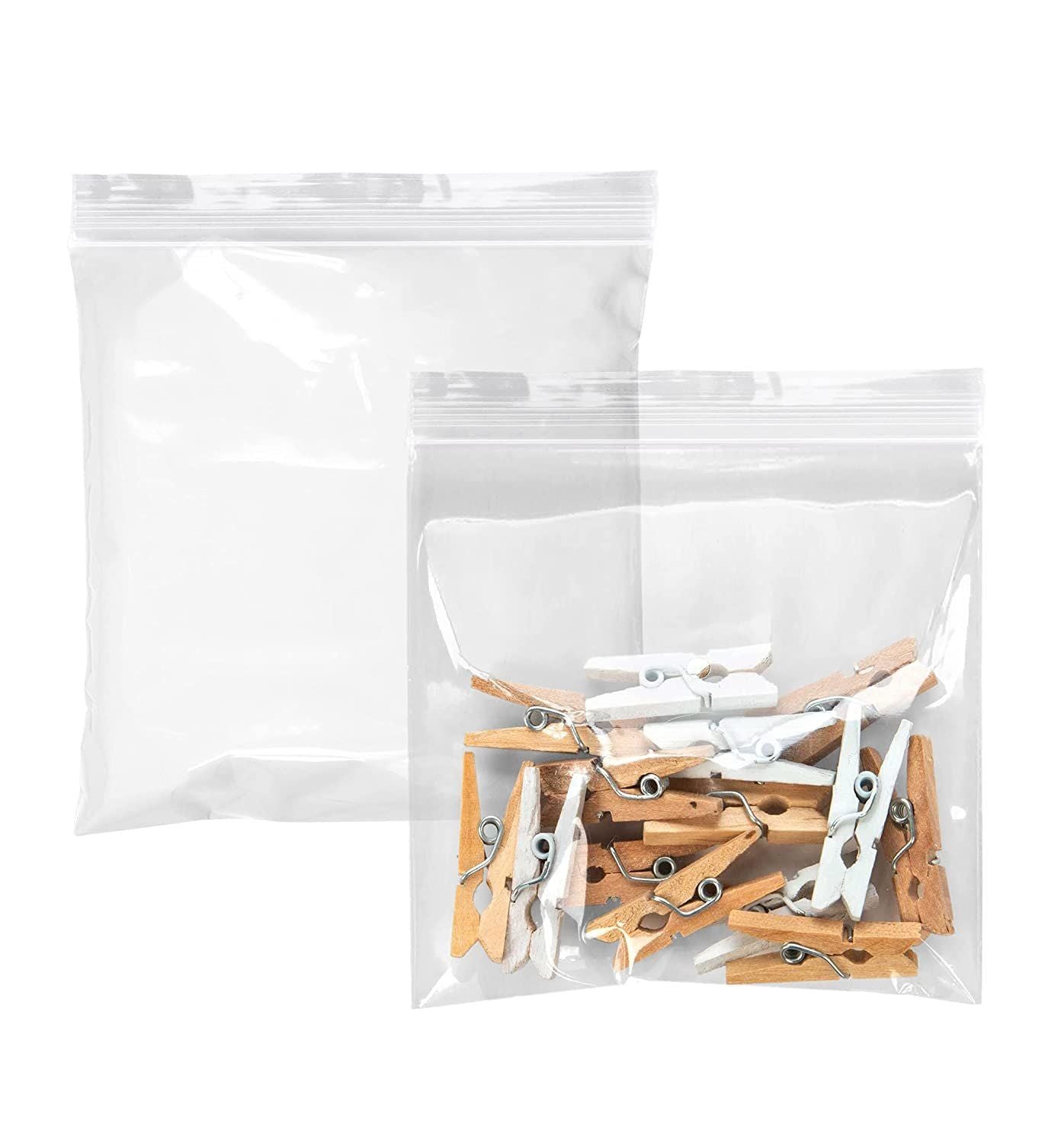 Pack of 1000 Flat Poly Bags clear 3 x 4 Ultra Thick Open Top Bags 3x4 Thickness 4 mil Plastic Bags for Storing and Transporting 