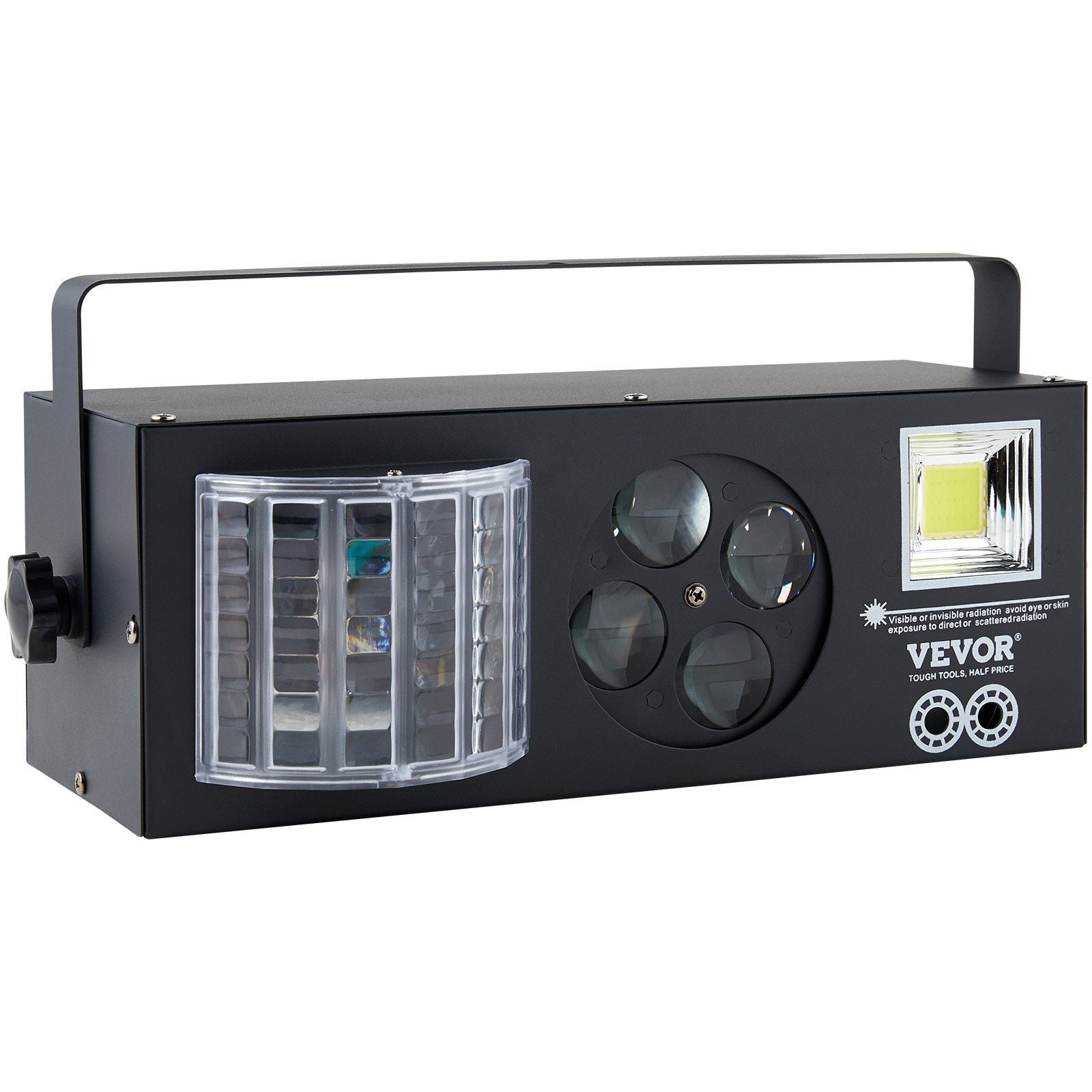 VEVOR Stage Lights, 4 in 1 RGB Party Lights, LED Pattern Strobe Light, Mixed Lighting Effects Sound Activated with Red & Green E