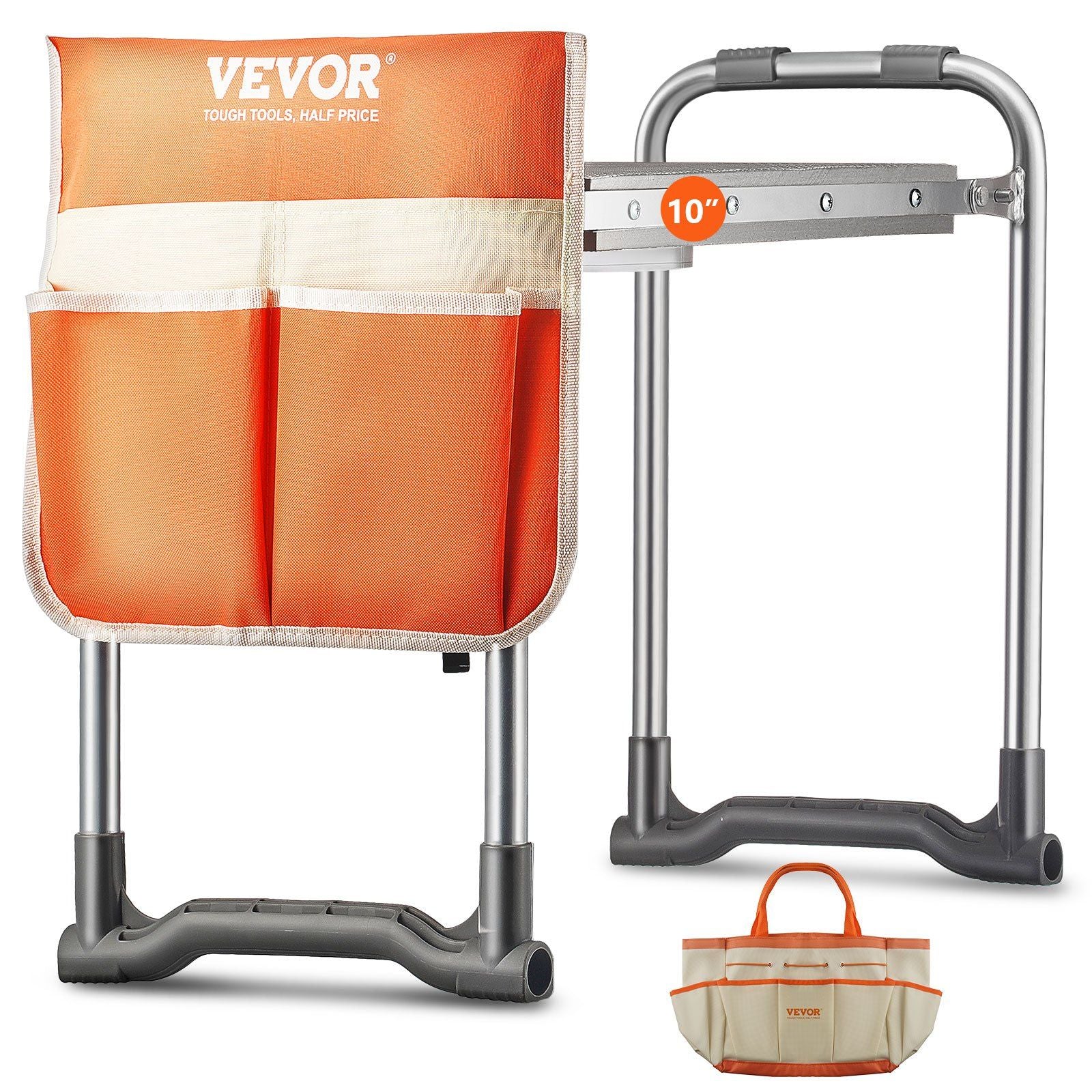 VEVOR Garden Kneeler and Seat, 10 EVA Wide Pad, 330 lbs Load Capacity Foldable Garden Stool, Kneeling Bench for Gardening with T