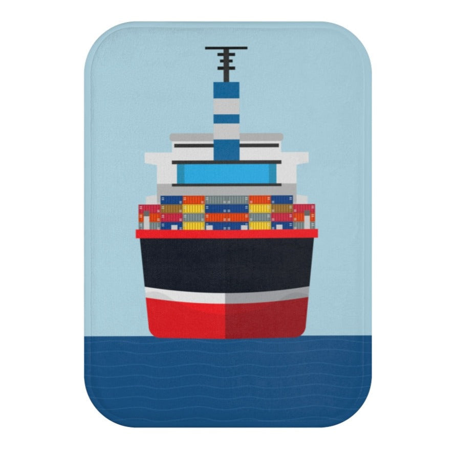 Cargo Ship In the Ocean Front Bath Mat(D0102HPKW67.)