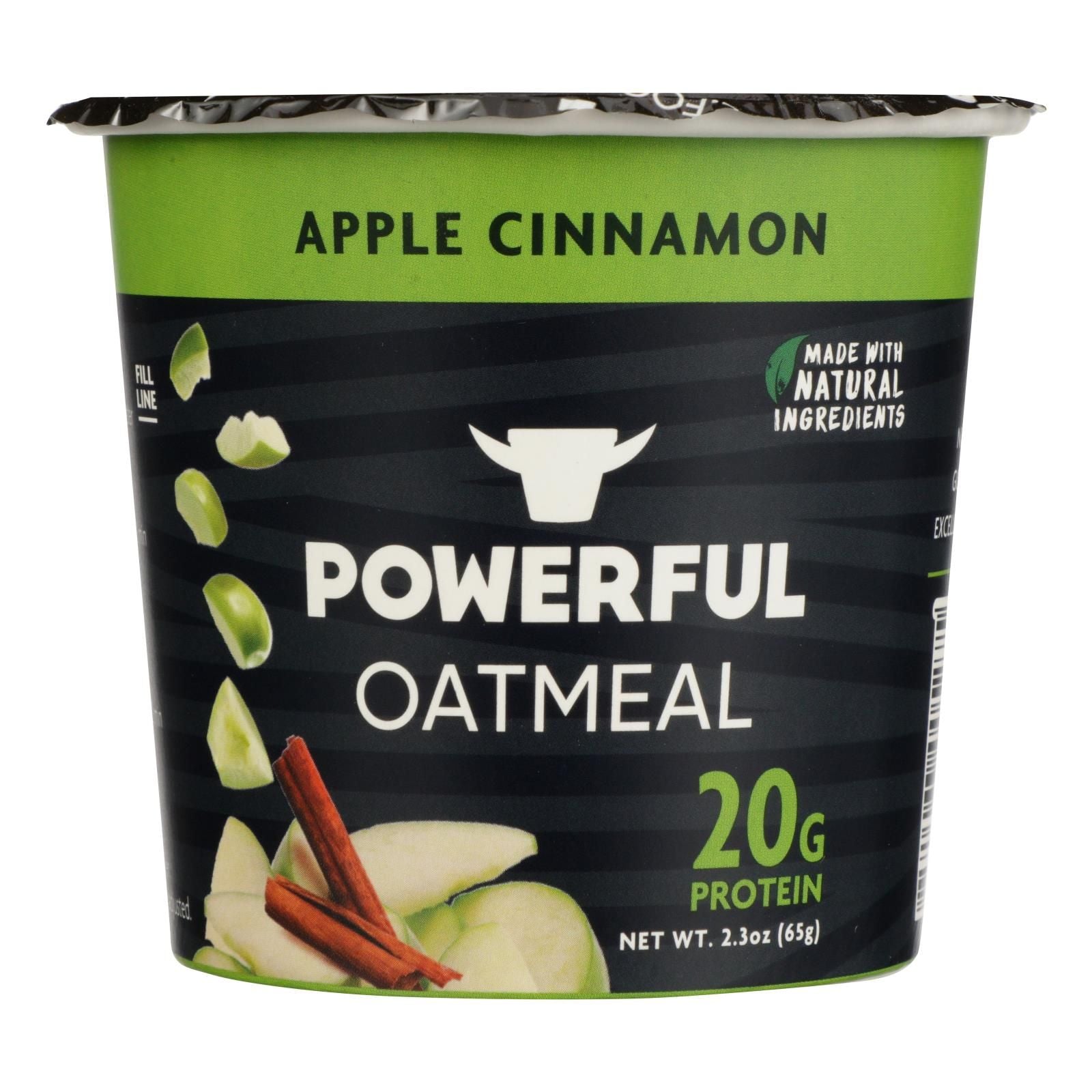 Powerful Yogurt - Oatmeal Apple Cinnamon Cup - Case Of 6 - 2.3 Oz