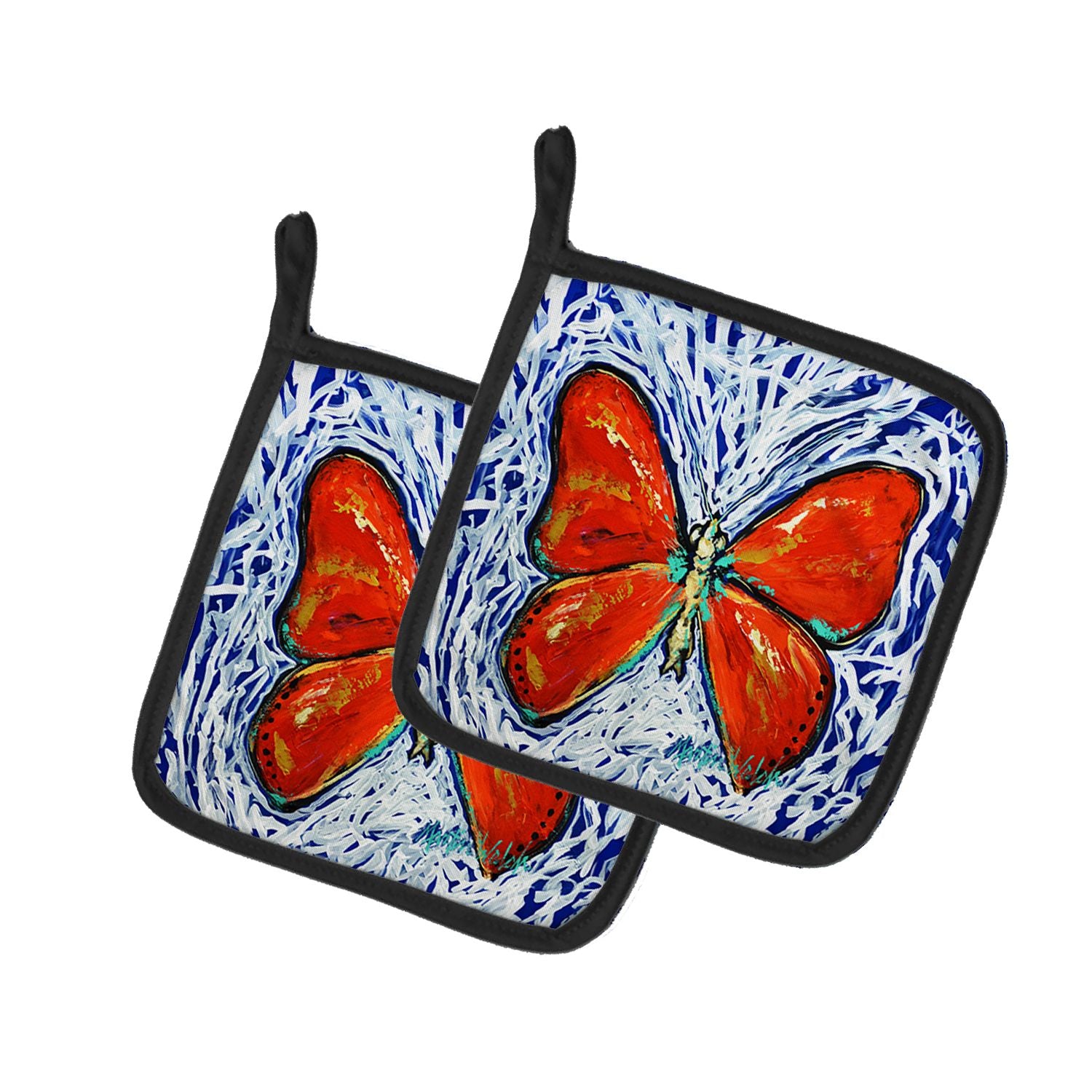 NEW Red Glider Butterfly Pair of Pot Holders Kitchen Heat Resistant Pot Holders Sets Oven Hot Pads for Cooking Baking BBQ, 7 1/2