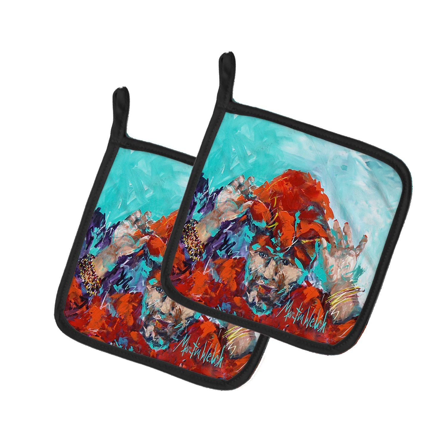 Fortune Teller Pair of Pot Holders Kitchen Heat Resistant Pot Holders Sets Oven Hot Pads for Cooking Baking BBQ, 7 1/2 x 7 1/2