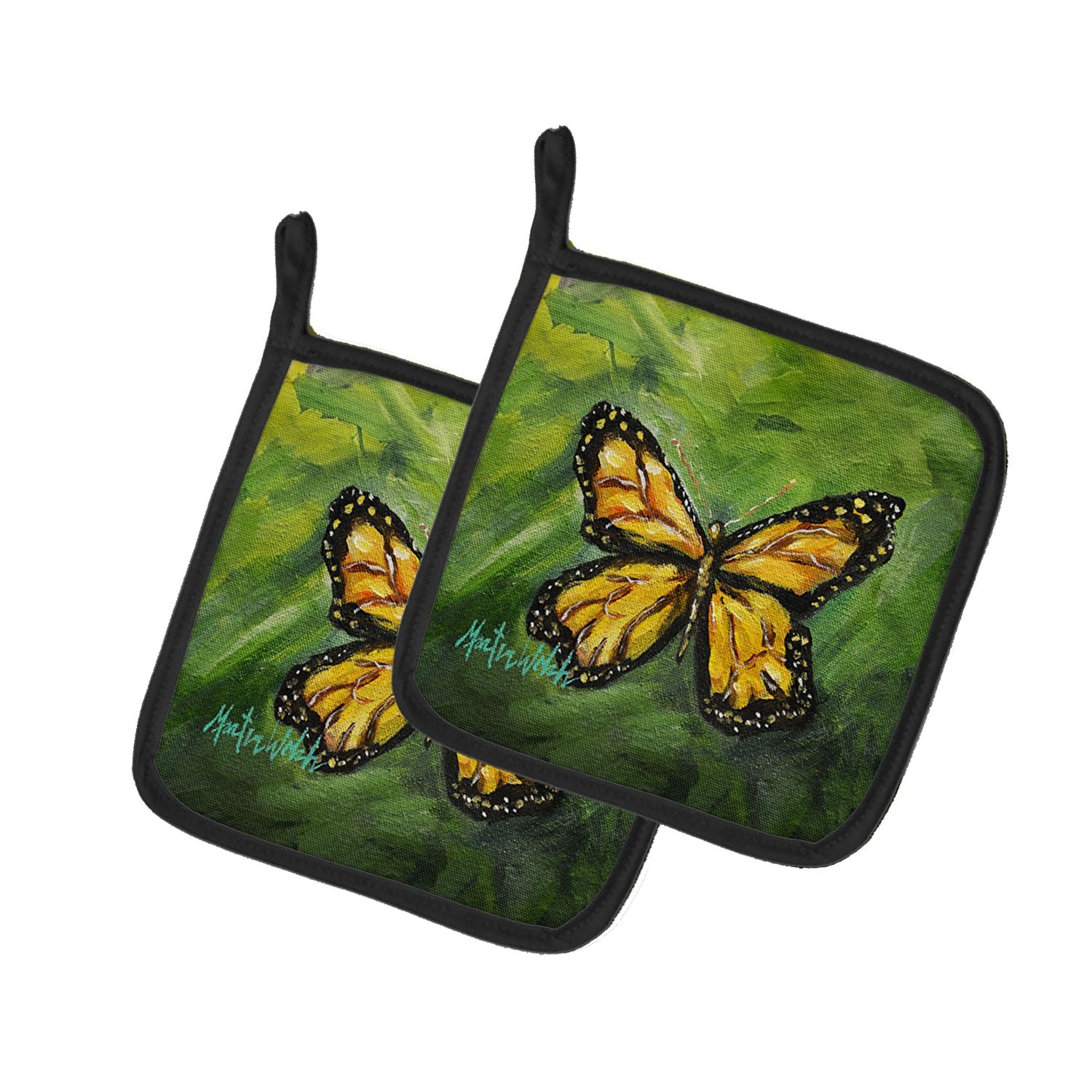 NEW Monarch Glover Fly Butterfly Pair of Pot Holders Kitchen Heat Resistant Pot Holders Sets Oven Hot Pads for Cooking Baking BB