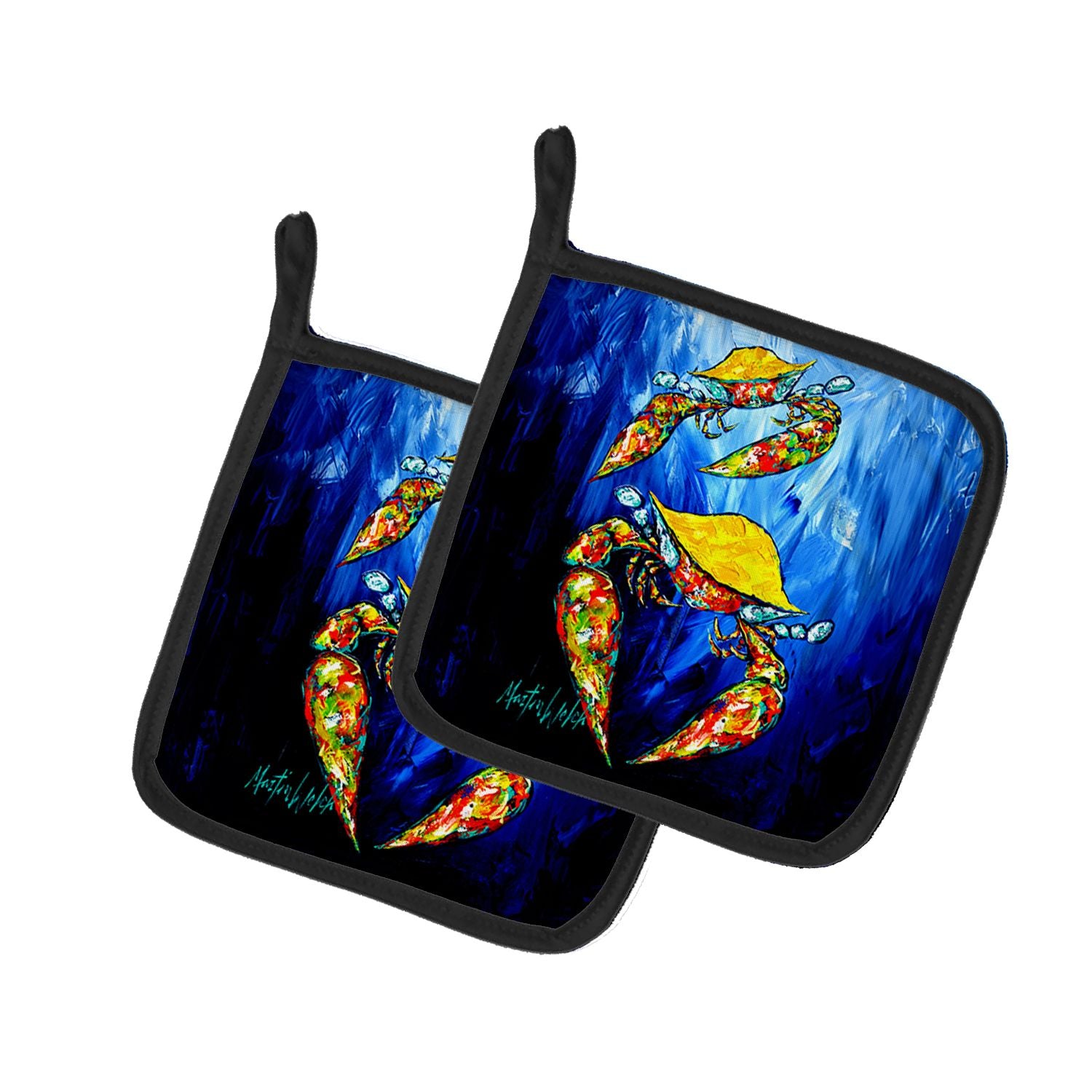 Crab Fair Pair of Pot Holders Kitchen Heat Resistant Pot Holders Sets Oven Hot Pads for Cooking Baking BBQ, 7 1/2 x 7 1/2