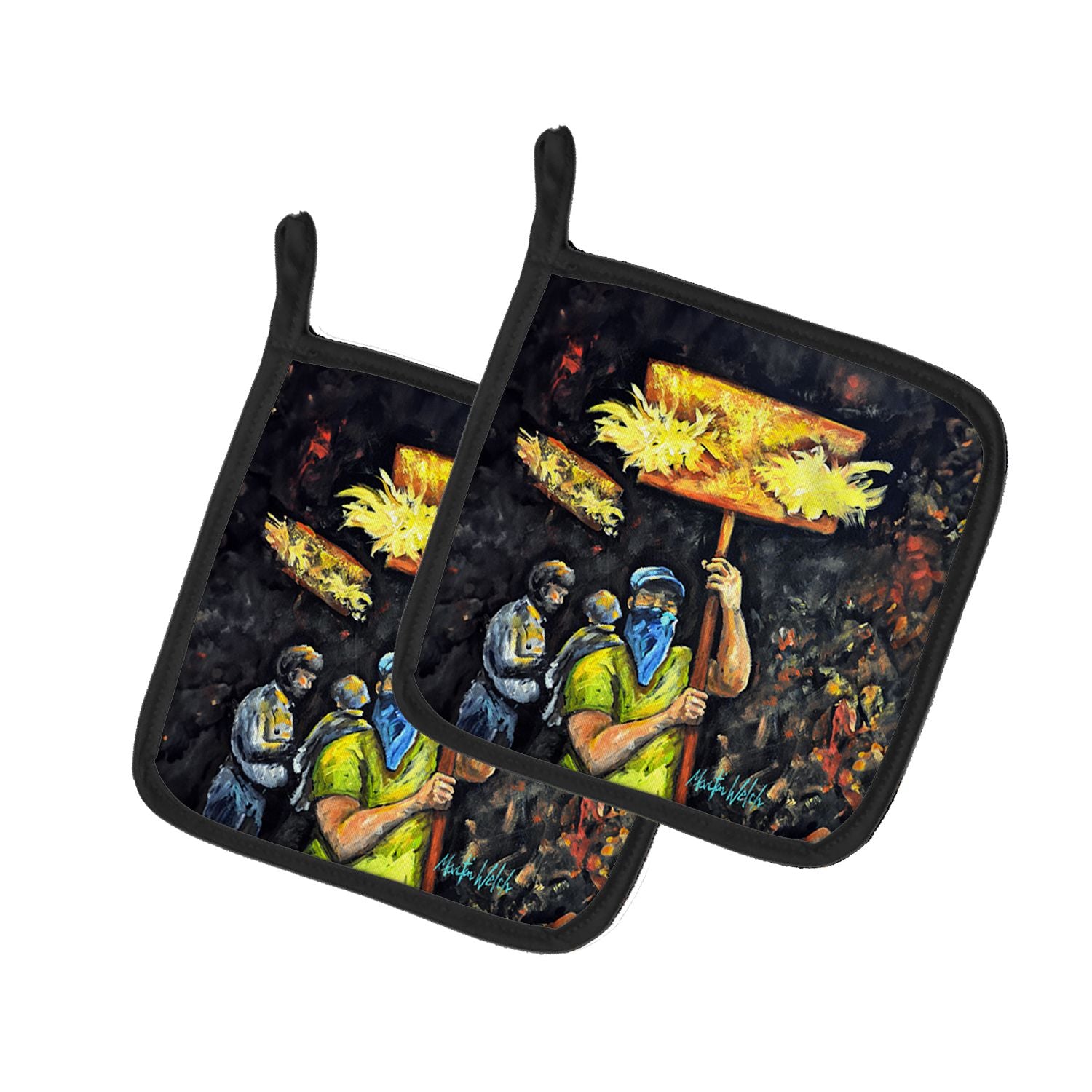 Turn Up The Heat Mardi Gras Pair of Pot Holders Kitchen Heat Resistant Pot Holders Sets Oven Hot Pads for Cooking Baking BBQ, 7 
