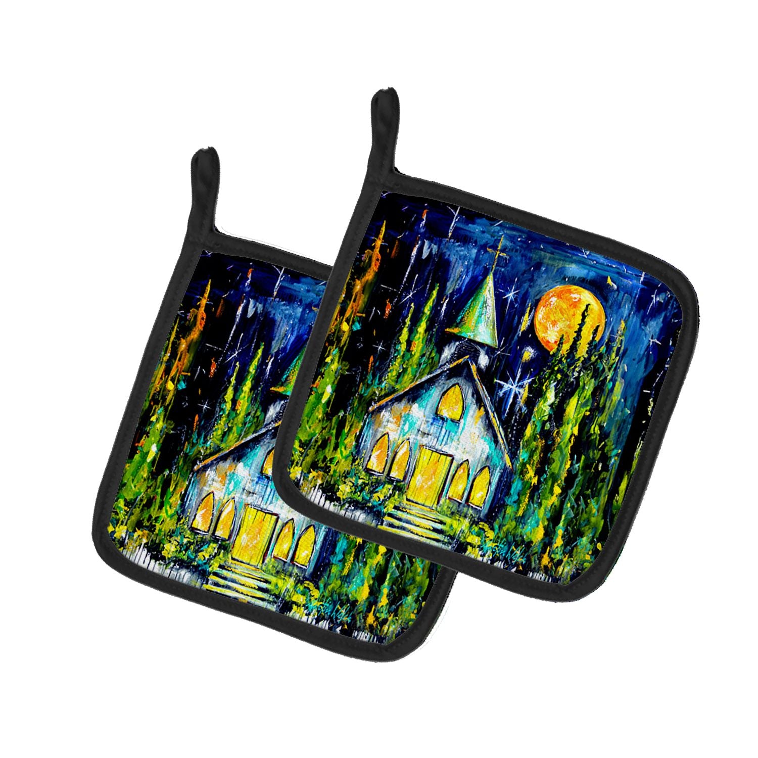 Rock of Ages Church Pair of Pot Holders Kitchen Heat Resistant Pot Holders Sets Oven Hot Pads for Cooking Baking BBQ, 7 1/2 x 7 