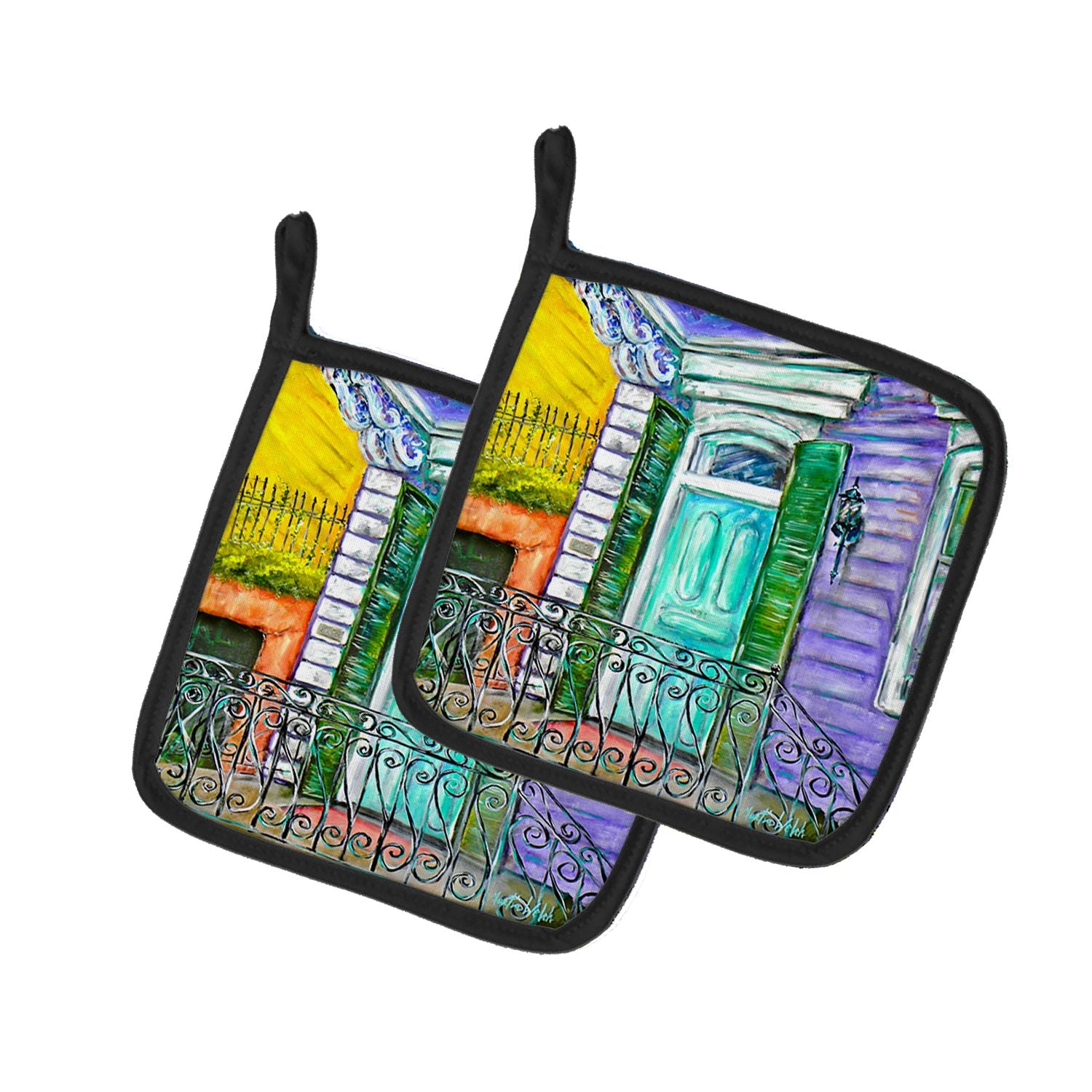 The House Next Door Pair of Pot Holders Kitchen Heat Resistant Pot Holders Sets Oven Hot Pads for Cooking Baking BBQ, 7 1/2 x 7 