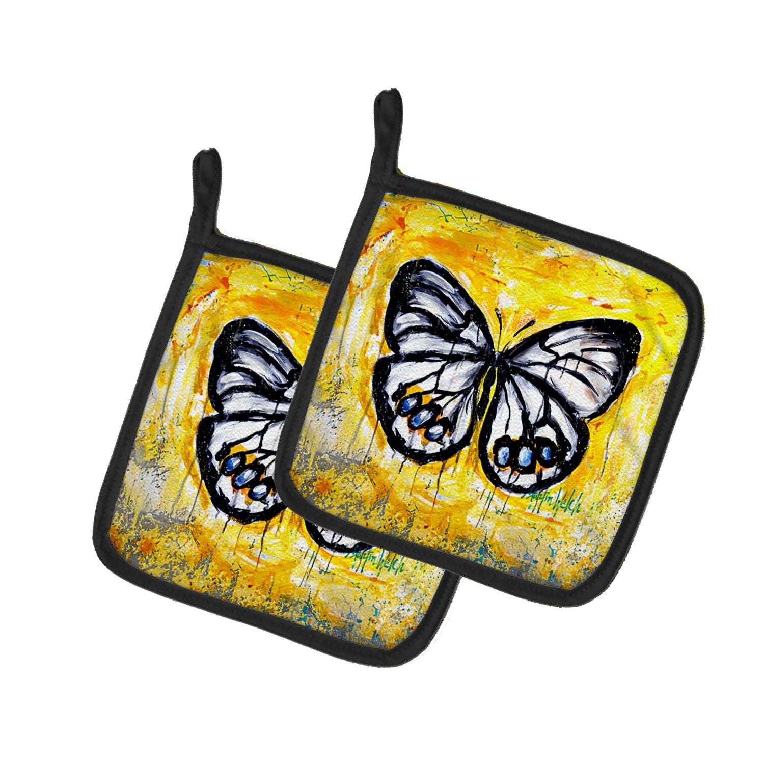 Buttefly Whisp Pair of Pot Holders Kitchen Heat Resistant Pot Holders Sets Oven Hot Pads for Cooking Baking BBQ, 7 1/2 x 7 1/2
