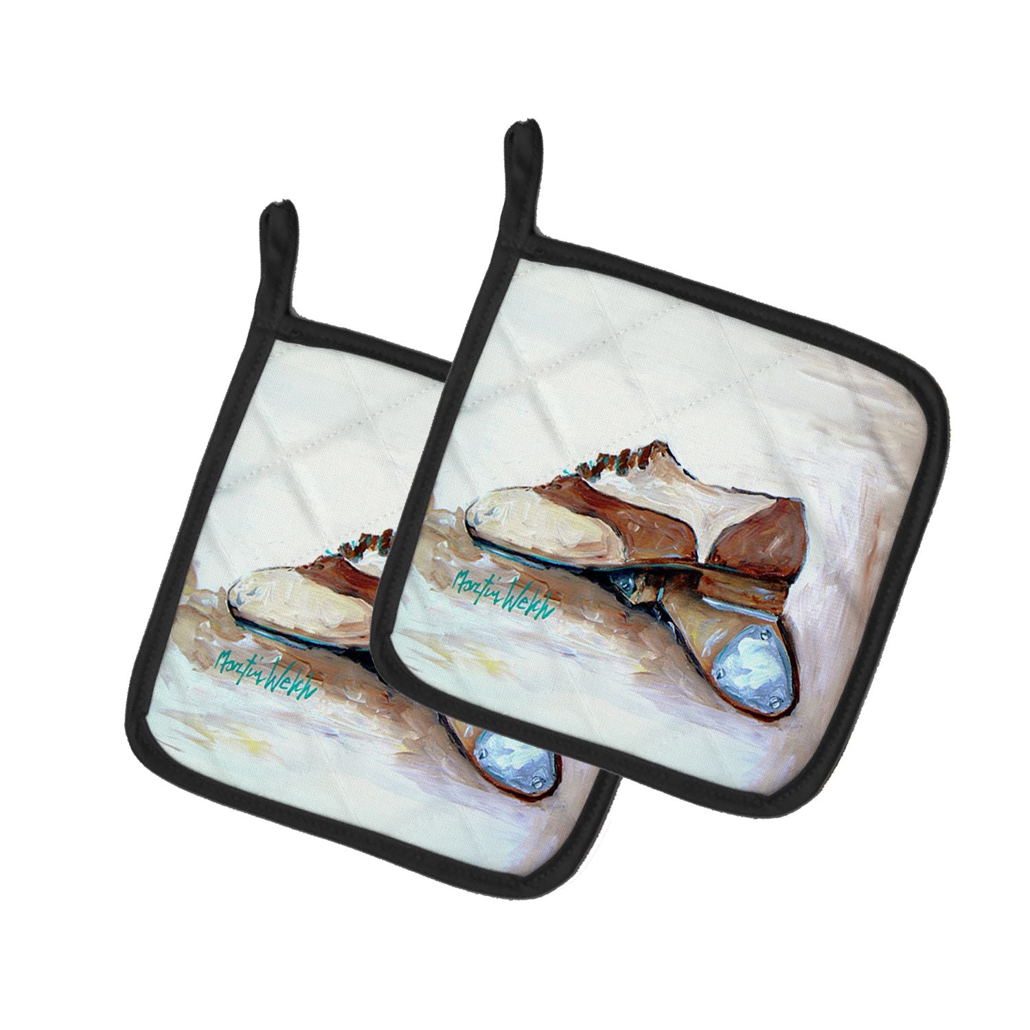 Tap Doses Shoes Pair of Pot Holders Kitchen Heat Resistant Pot Holders Sets Oven Hot Pads for Cooking Baking BBQ, 7 1/2 x 7 1/2