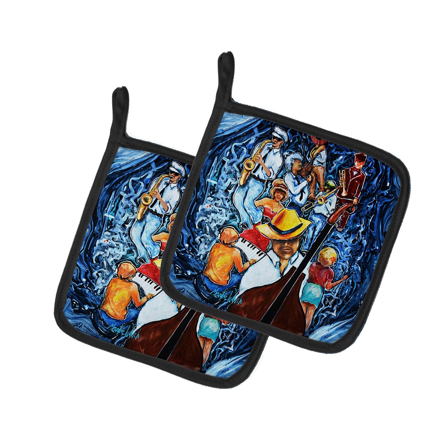 Kinda Jazzy Pair of Pot Holders Kitchen Heat Resistant Pot Holders Sets Oven Hot Pads for Cooking Baking BBQ, 7 1/2 x 7 1/2